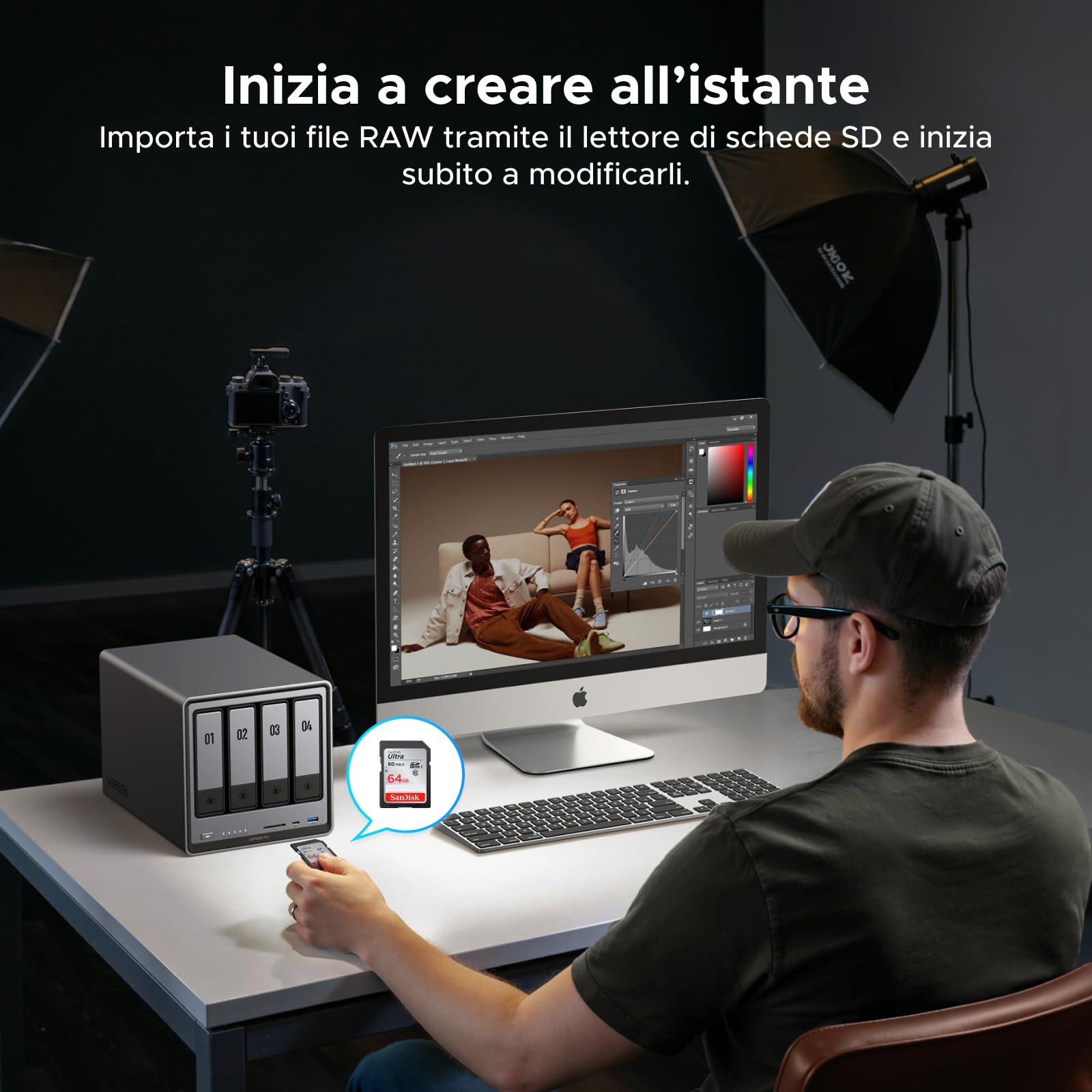 ugreen-nasync-dxp4800-pro-nas-4-vani-senza-hdd-intel-core-i3-1315u-10gbe image 6