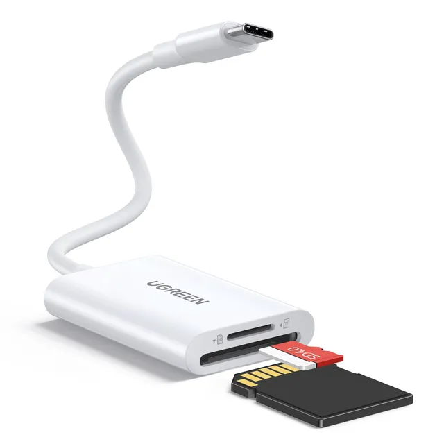 ugreen-lettore-schede-usb-c-sd-tf-170mb-s-doppio-slot-bianco image 1