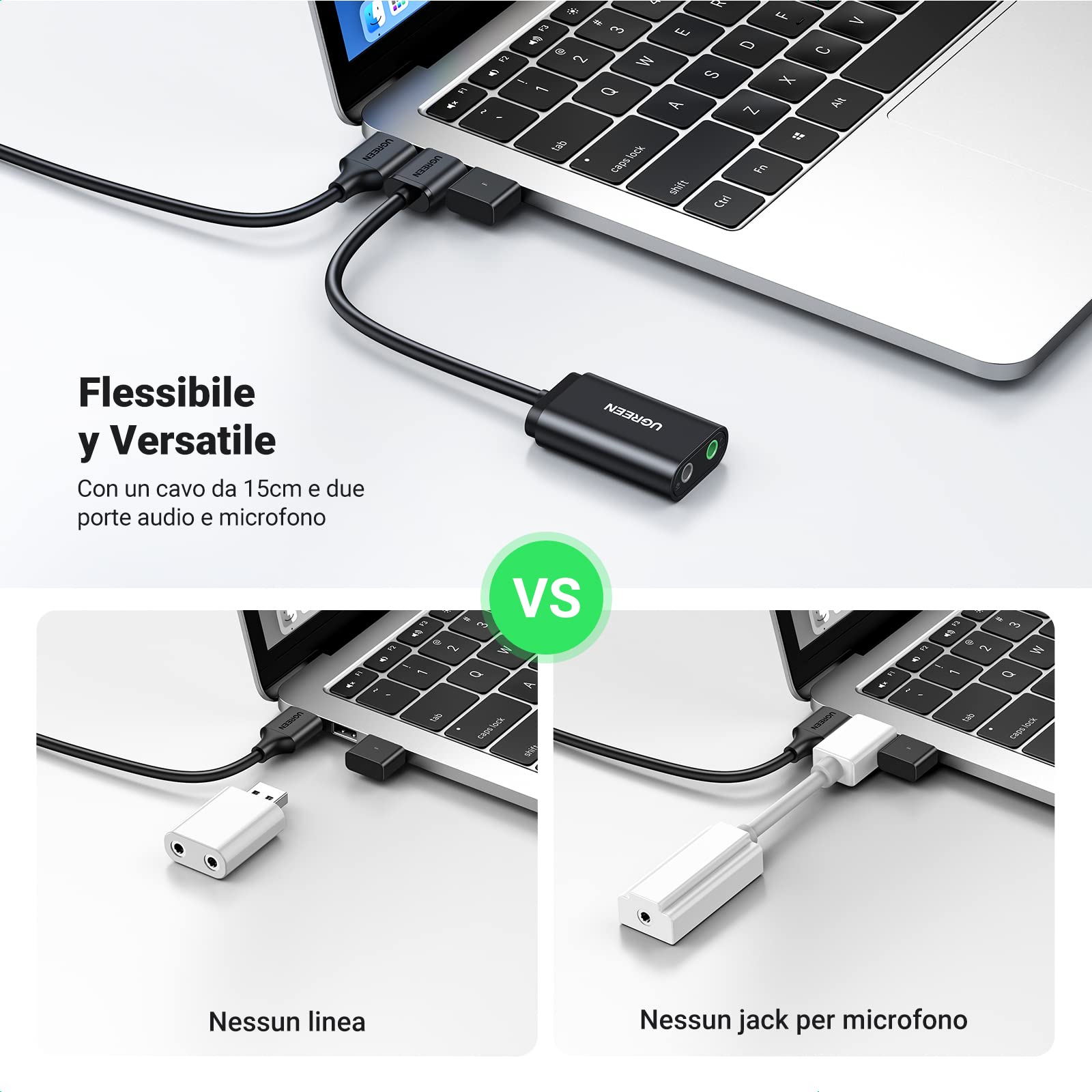 ugreen-scheda-audio-usb-esterna-usb-a-a-jack-3-5mm-per-cuffie-e-microfono image 7