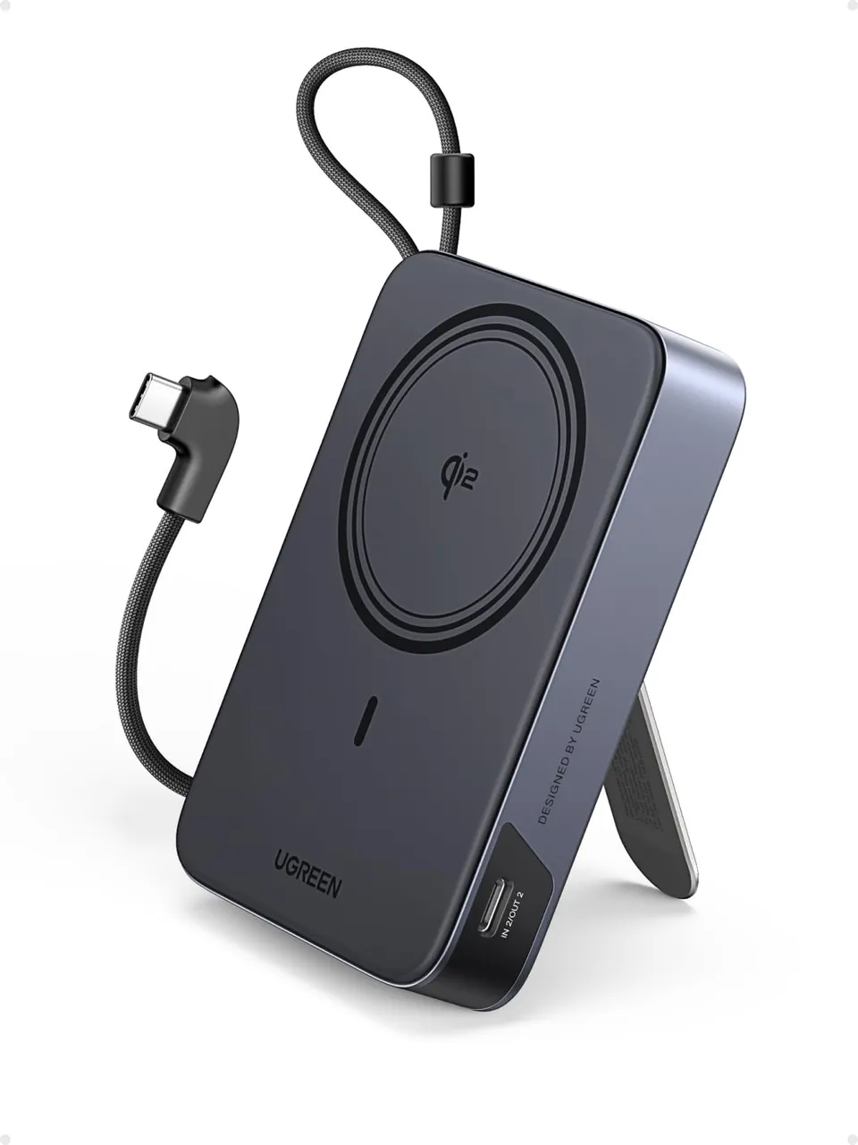 ugreen-zapix-qi2-15w-power-bank-magnetico-10000mah-pd-30w-con-supporto-pieghevol image 1