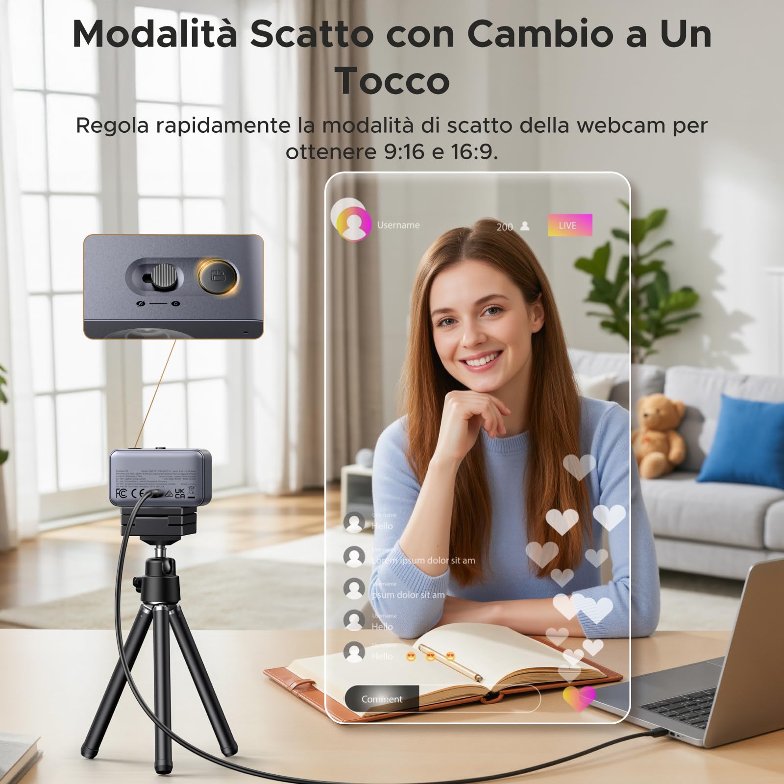 ugreen-finecam-webcam-4k-30fps-con-autofocus-e-treppiede image 7