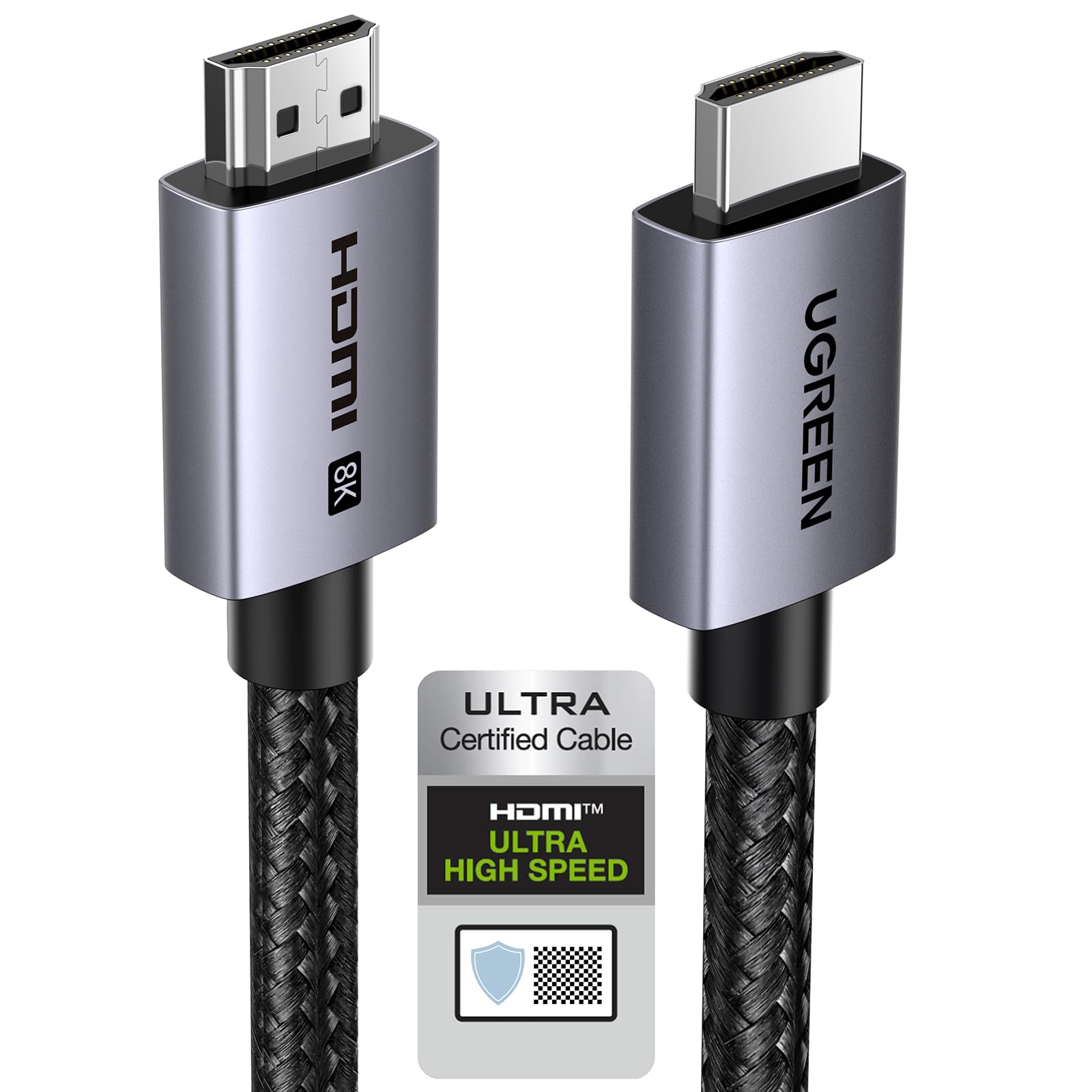 ugreen-cavo-hdmi-2-1-certificato-8k-60hz-4k-240hz-48gbps-2m-alluminio image 1