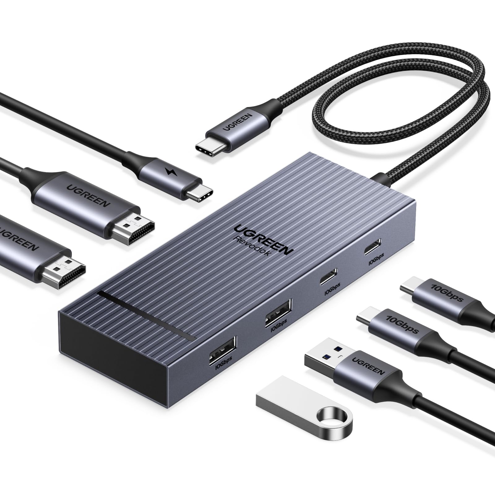 ugreen-revodok-pro-207-hub-usb-c-7-in-1-doppio-hdmi-4k60hz-100w image 1