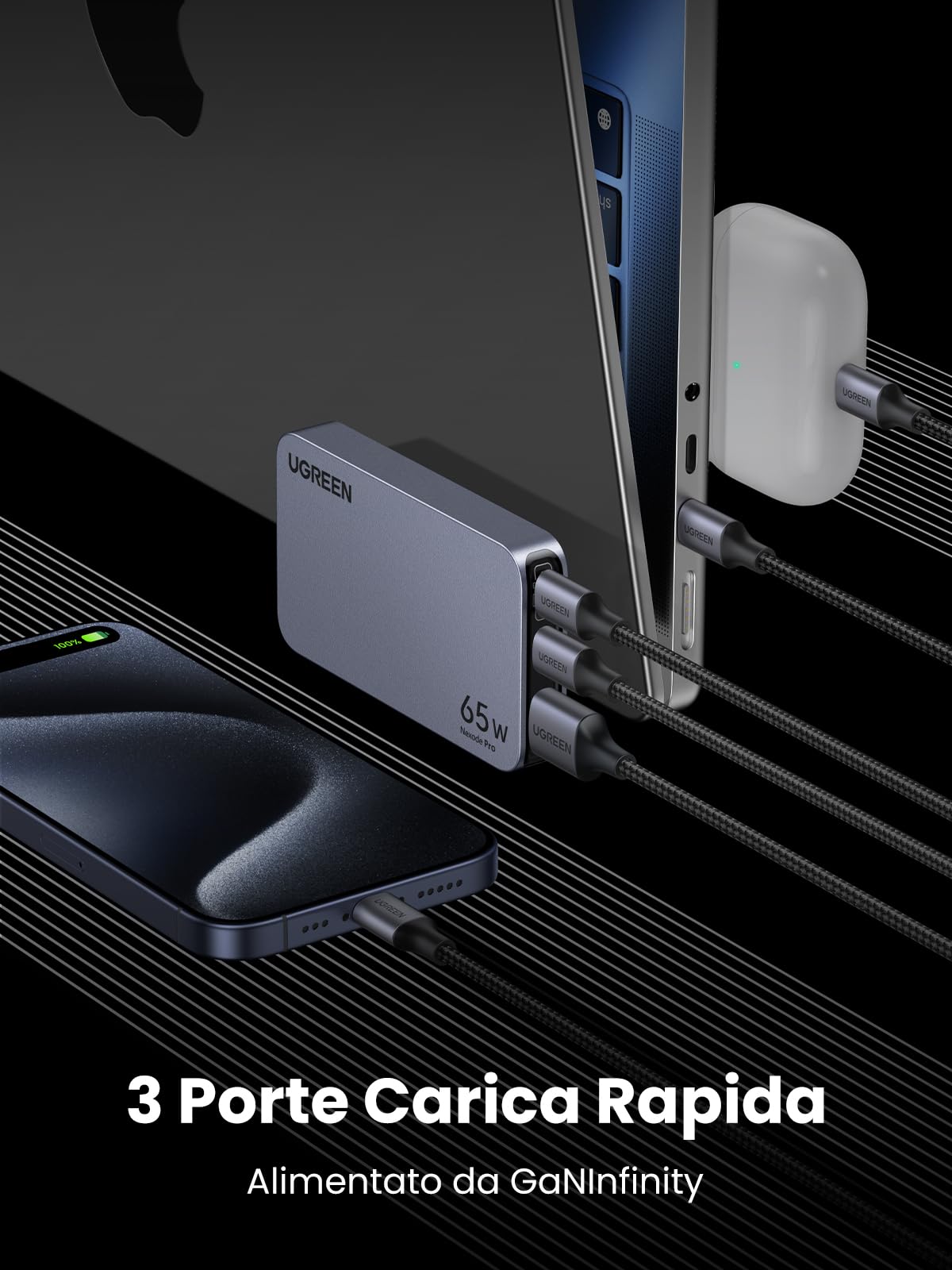 ugreen-nexode-air-65w-caricatore-usb-c-ultra-sottile-da-viaggio-3-porte-pd-3-0-p image 4