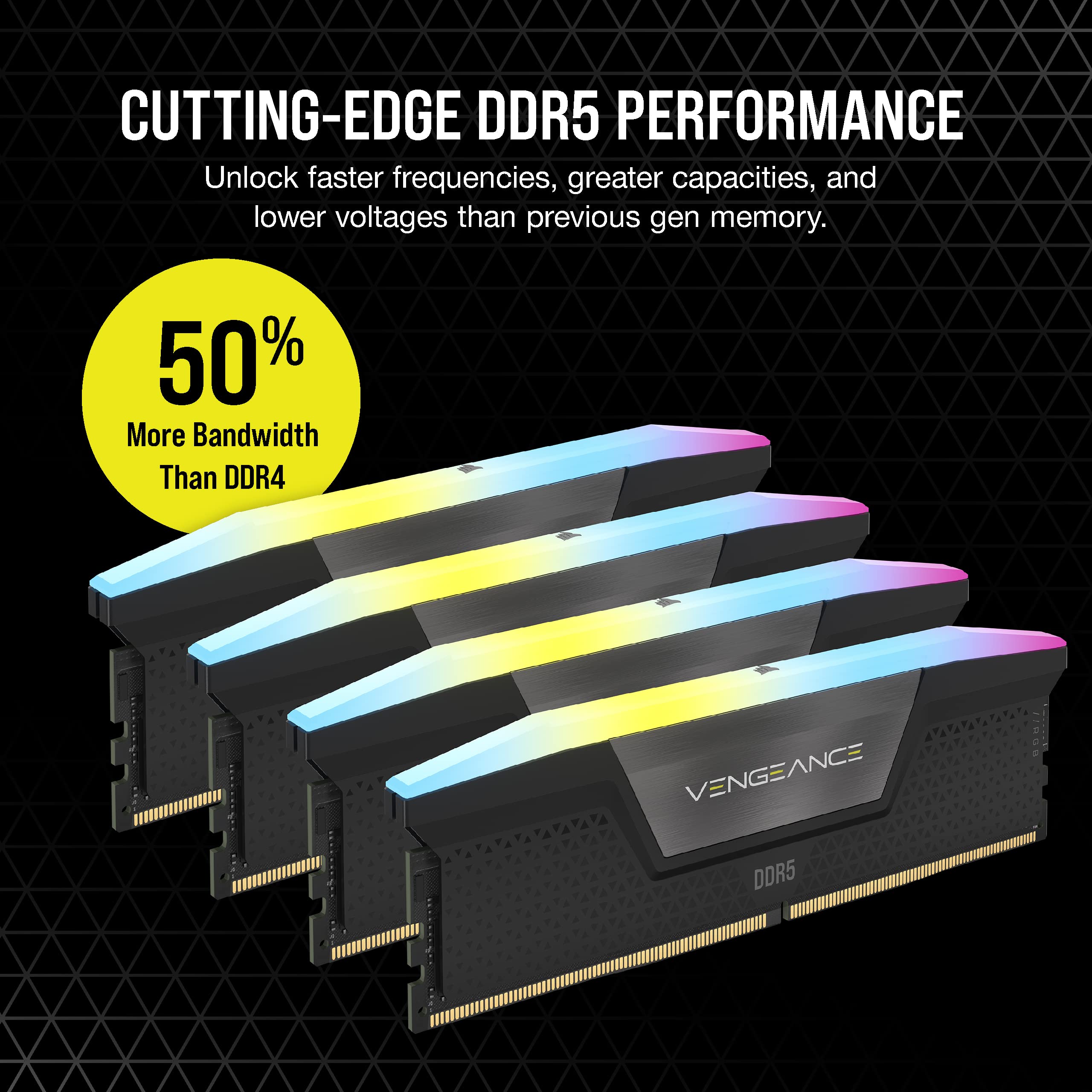 corsair-vengeance-rgb-ddr5-96gb-4x24gb-6400mhz-intel-xmp-3-0-cl32-memoria-deskto image 3