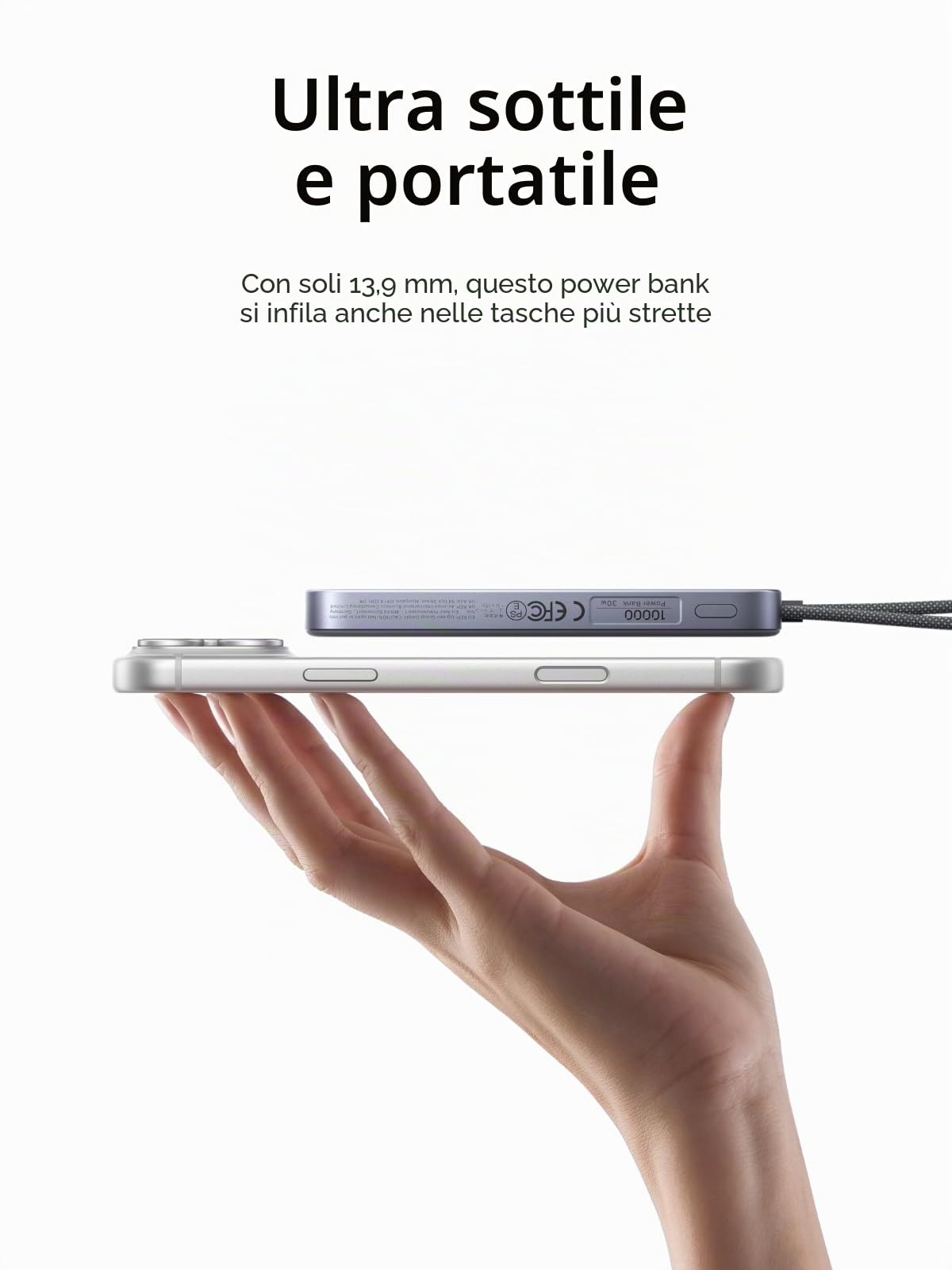 ugreen-magflow-air-power-bank-magnetica-qi2-15w-10000mah-pd-30w-grigio image 4