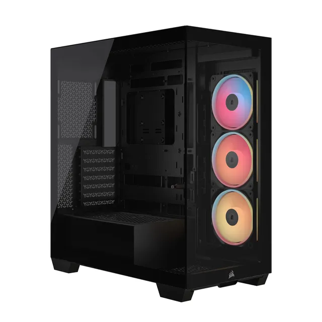 corsair-3500x-lx-r-rgb-icue-link-mid-tower-panoramico-nero-con-3-ventole image 1