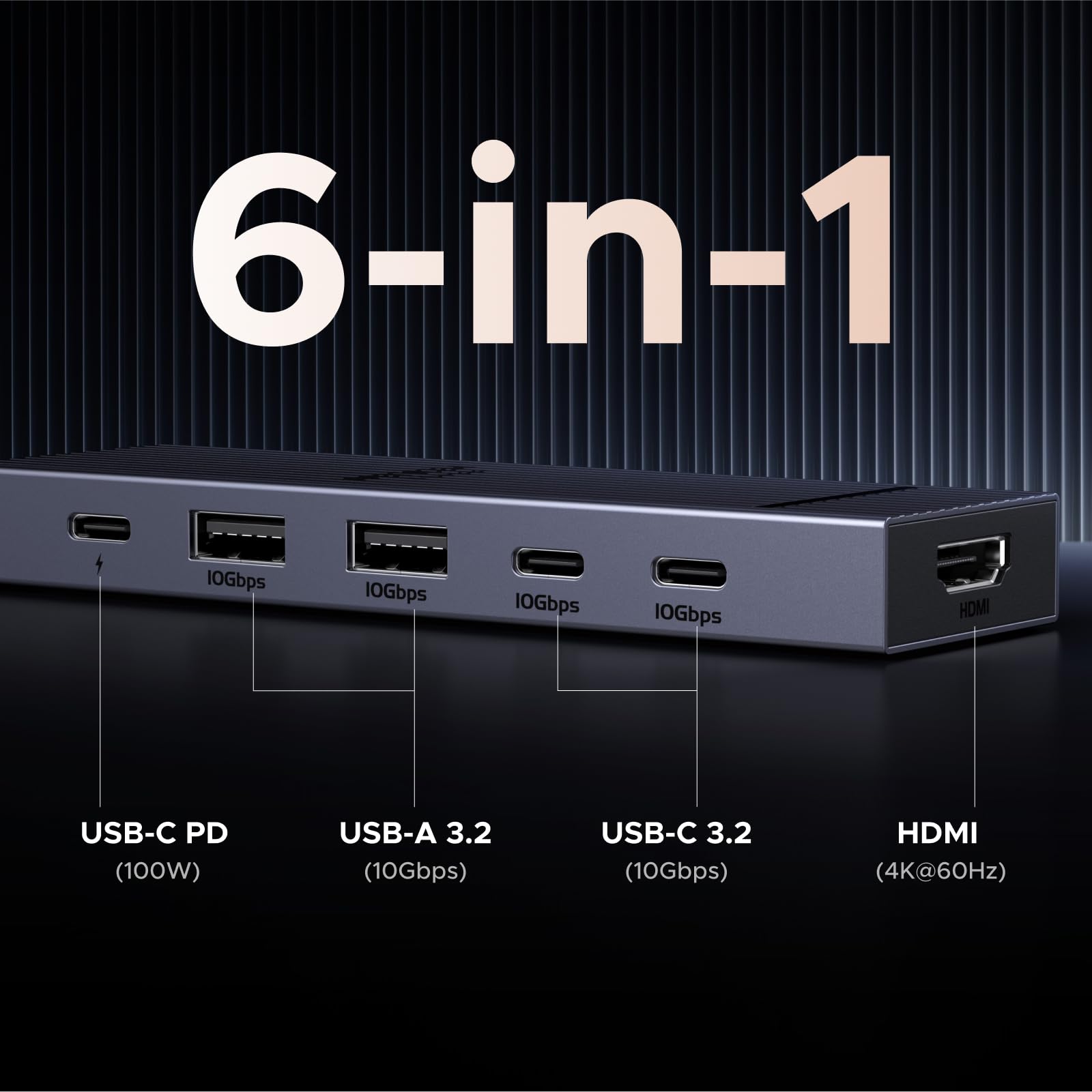 ugreen-revodok-pro-106-hub-usb-c-6-in-1-10gbps-hdmi-4k-60hz-pd-100w image 2