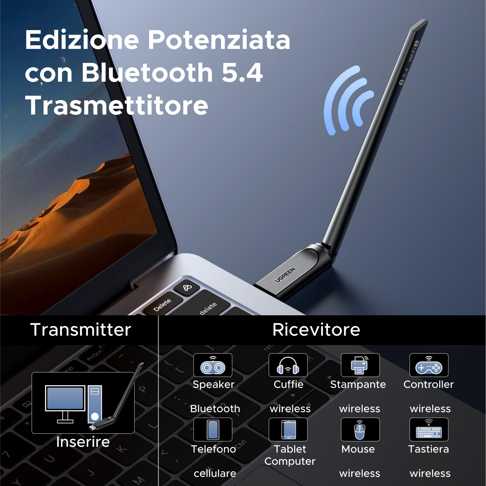 ugreen-ax900-adattatore-usb-wifi-6-bluetooth-5-4-con-antenna-6dbi image 4