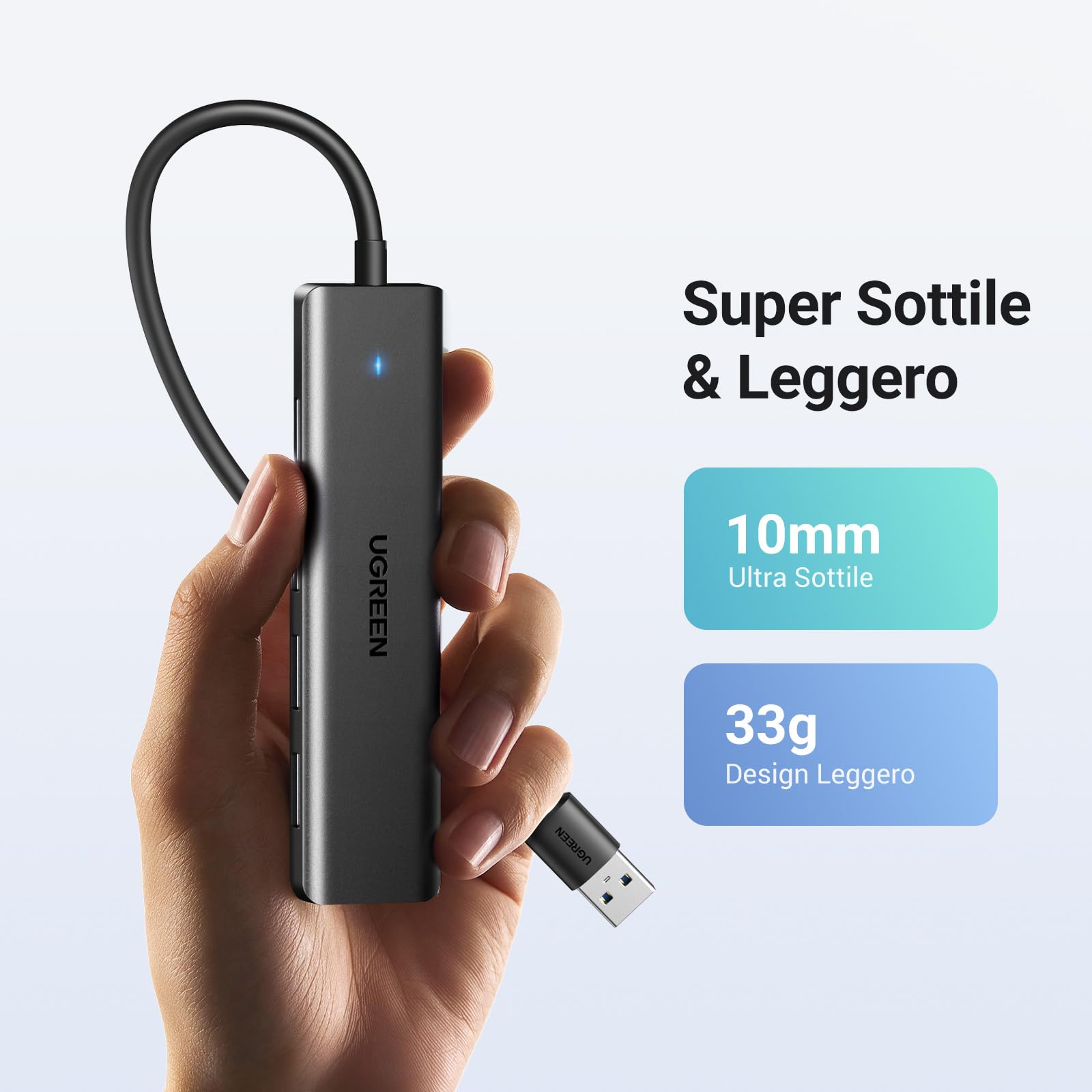 ugreen-hub-usb-3-0-4-porte-5gbps-cavo-15cm image 6