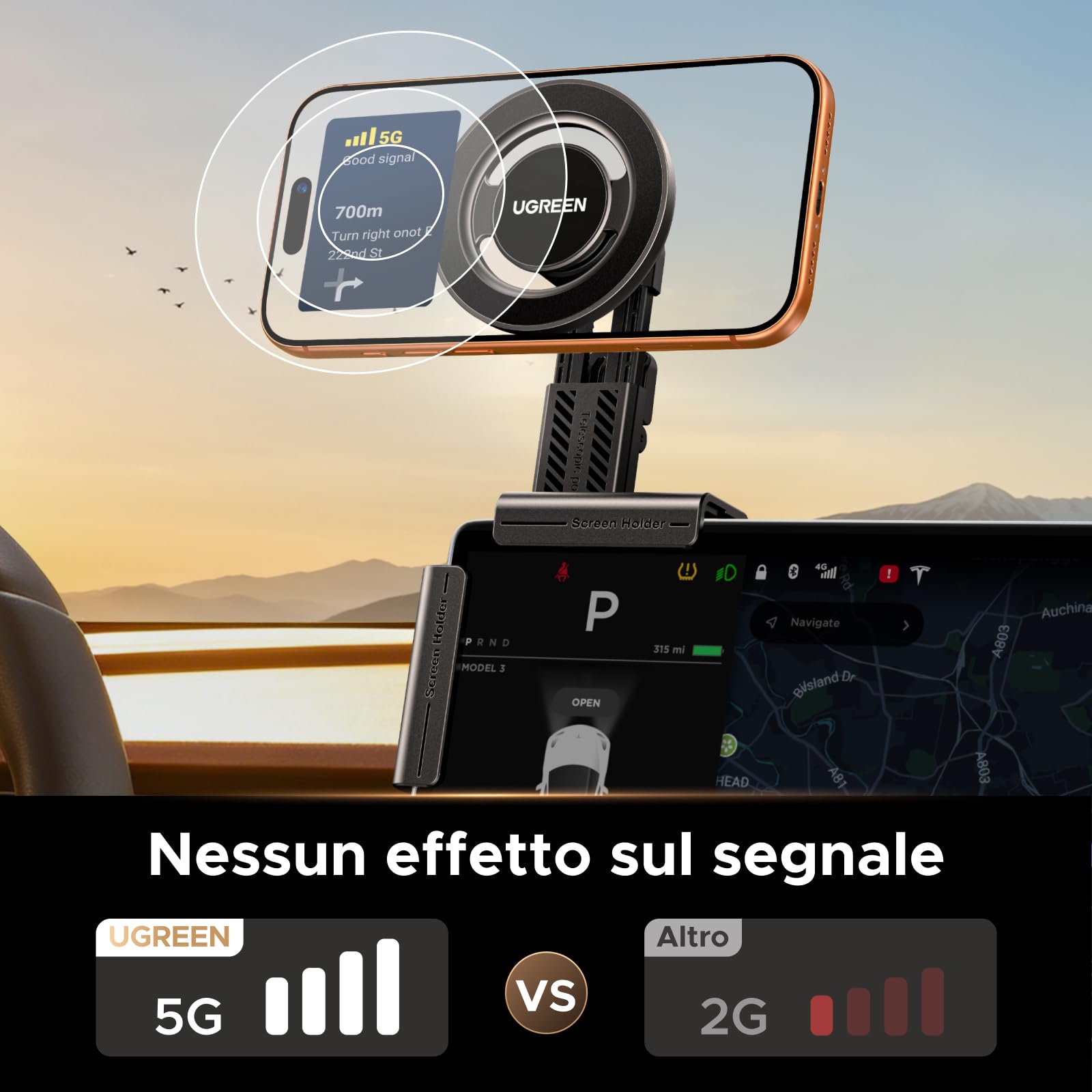 ugreen-supporto-telefono-auto-magnetico-magsafe-per-tesla-model-3-model-y image 8