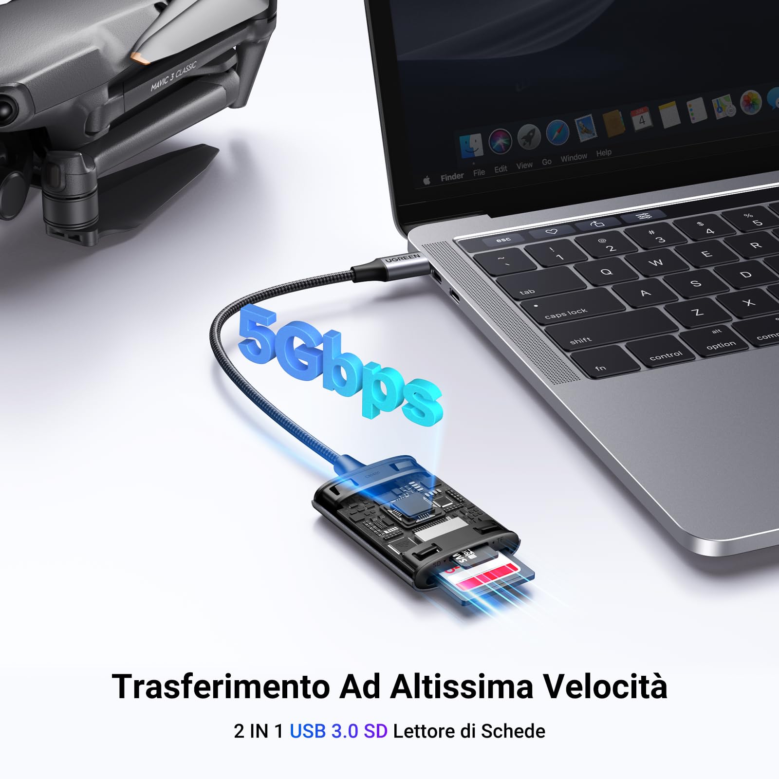 ugreen-lettore-schede-sd-usb-c-alluminio-sd-3-0-fino-a-170mb-s image 2