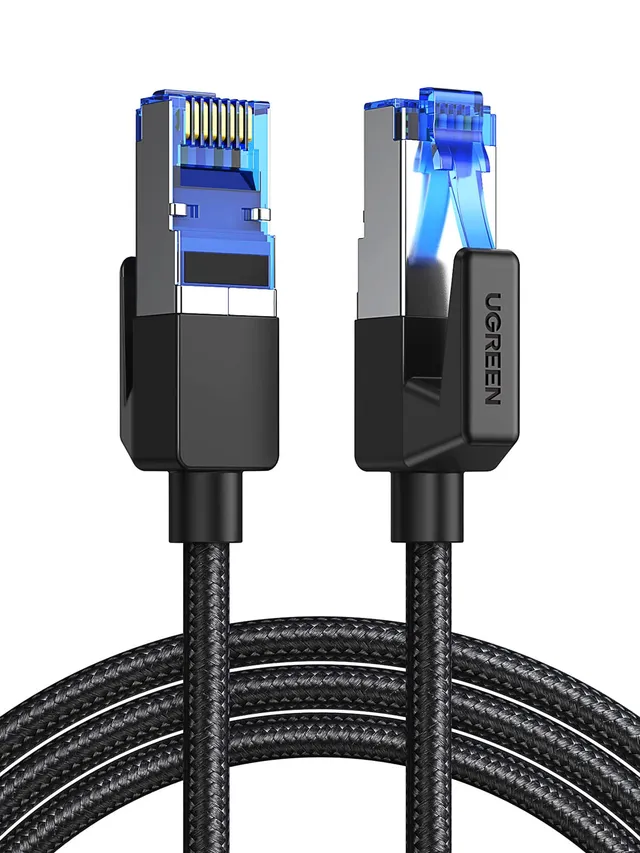 ugreen-cavo-ethernet-cat-8-rj45-40gbps-2000mhz-1m-nylon-intrecciato-nero image 1