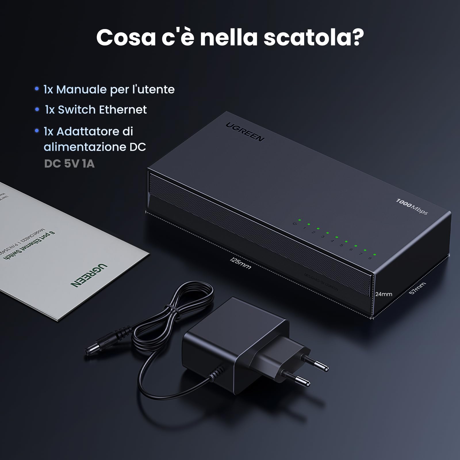 ugreen-switch-di-rete-ethernet-8-porte-gigabit-10-100-1000-mbps-plug-and-play image 6
