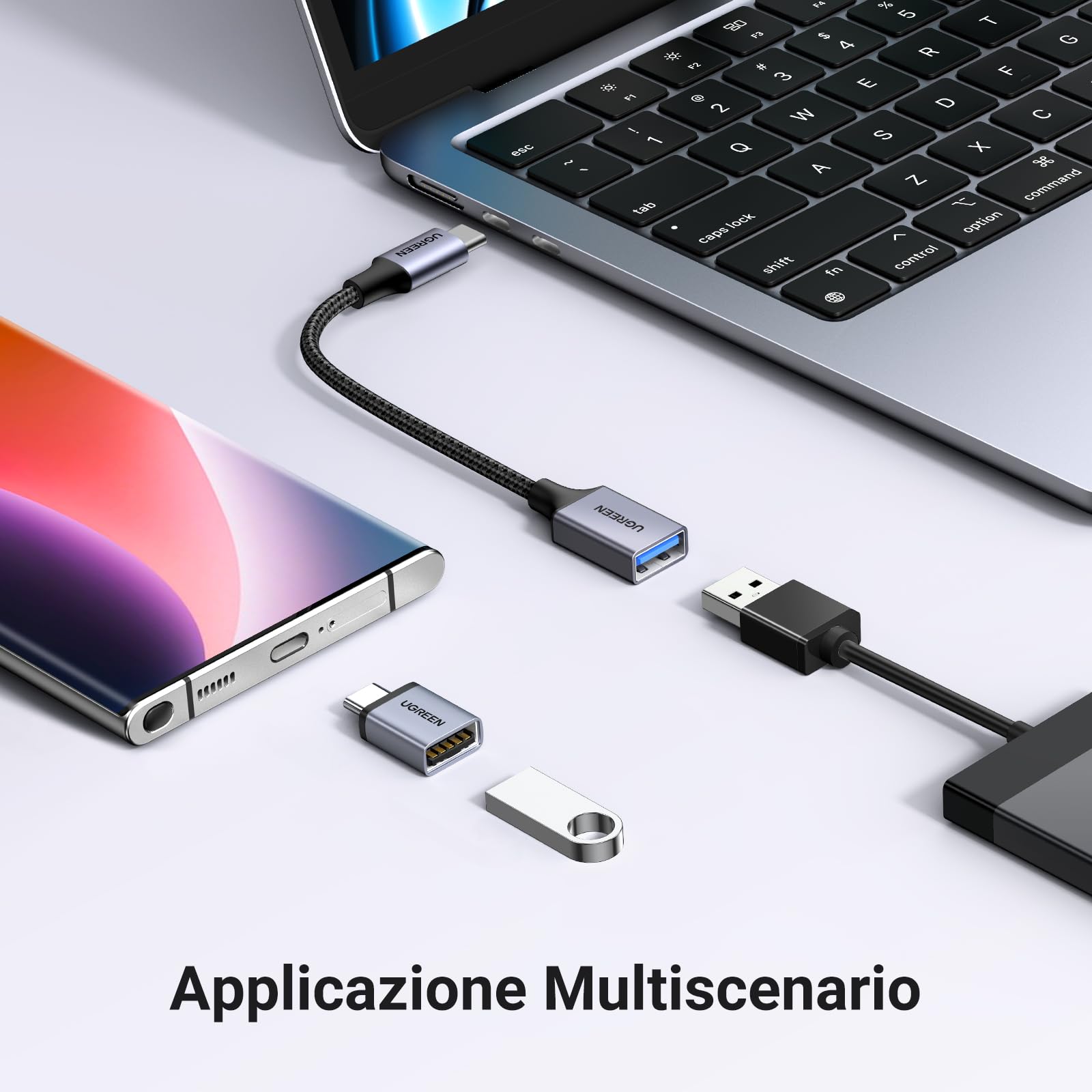 ugreen-adattatore-usb-c-a-usb-a-3-0-5gbps-grigio-confezione-2-pezzi image 3