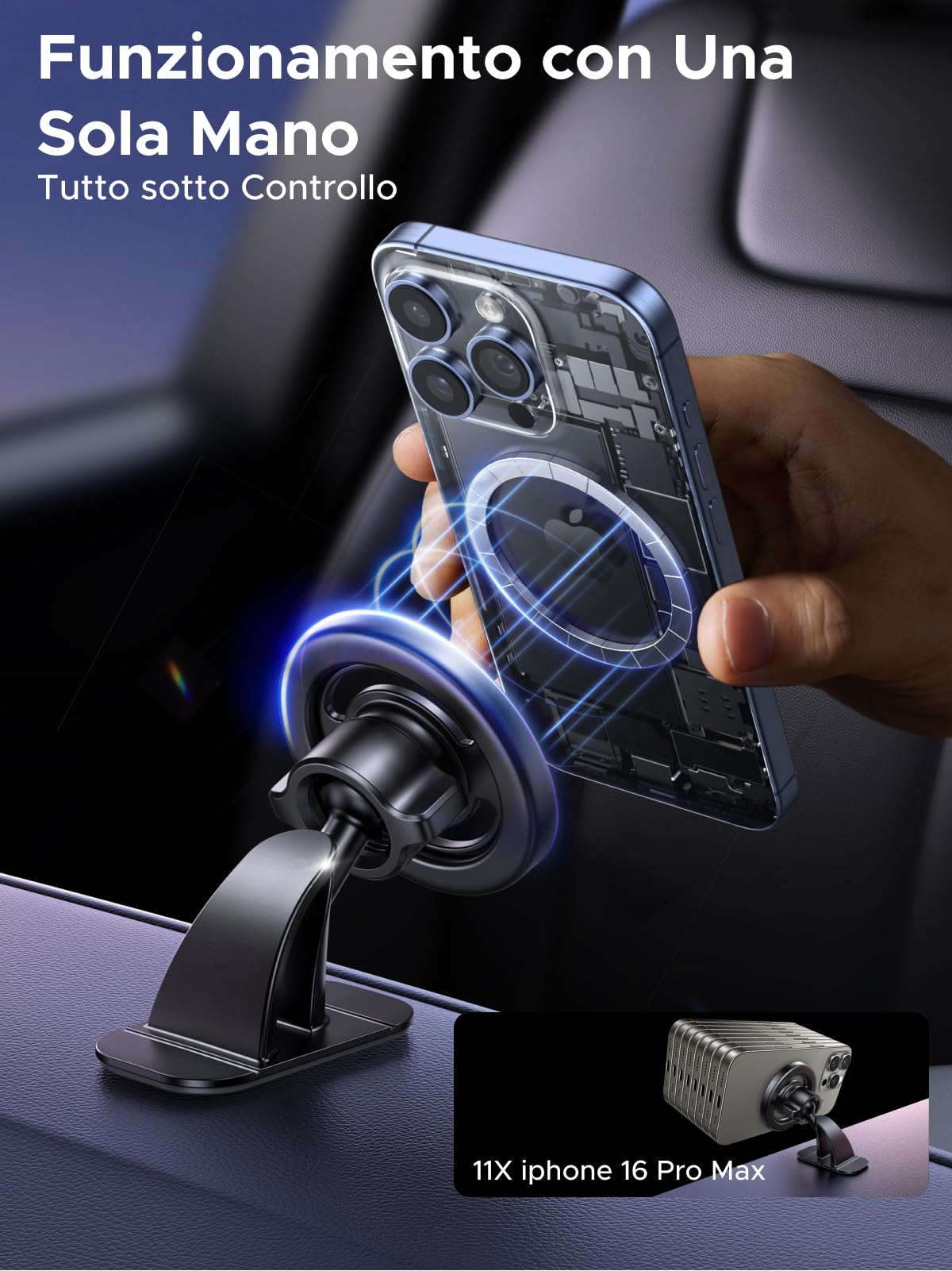 ugreen-supporto-telefono-auto-magsafe-2-in-1-gancio-adesivo-rotazione-360 image 6