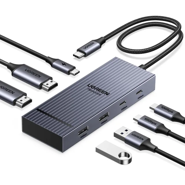 ugreen-revodok-pro-207-hub-usb-c-7-in-1-doppio-hdmi-4k60hz-100w image 1