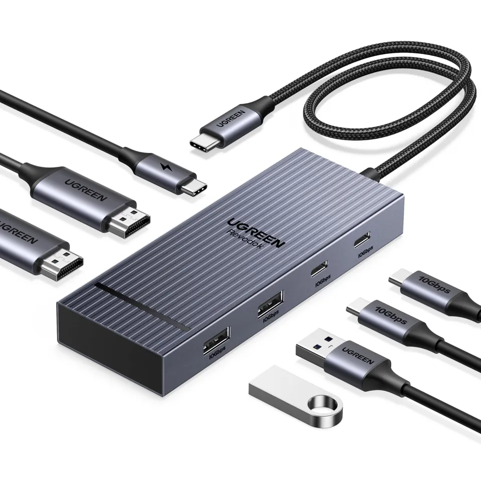 ugreen-revodok-pro-207-hub-usb-c-7-in-1-doppio-hdmi-4k60hz-100w image 1