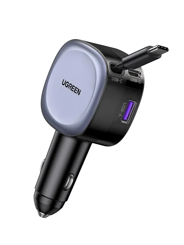 ugreen-caricatore-auto-75w-usb-c-retrattile-3-porte-pd-qc-pps image 1