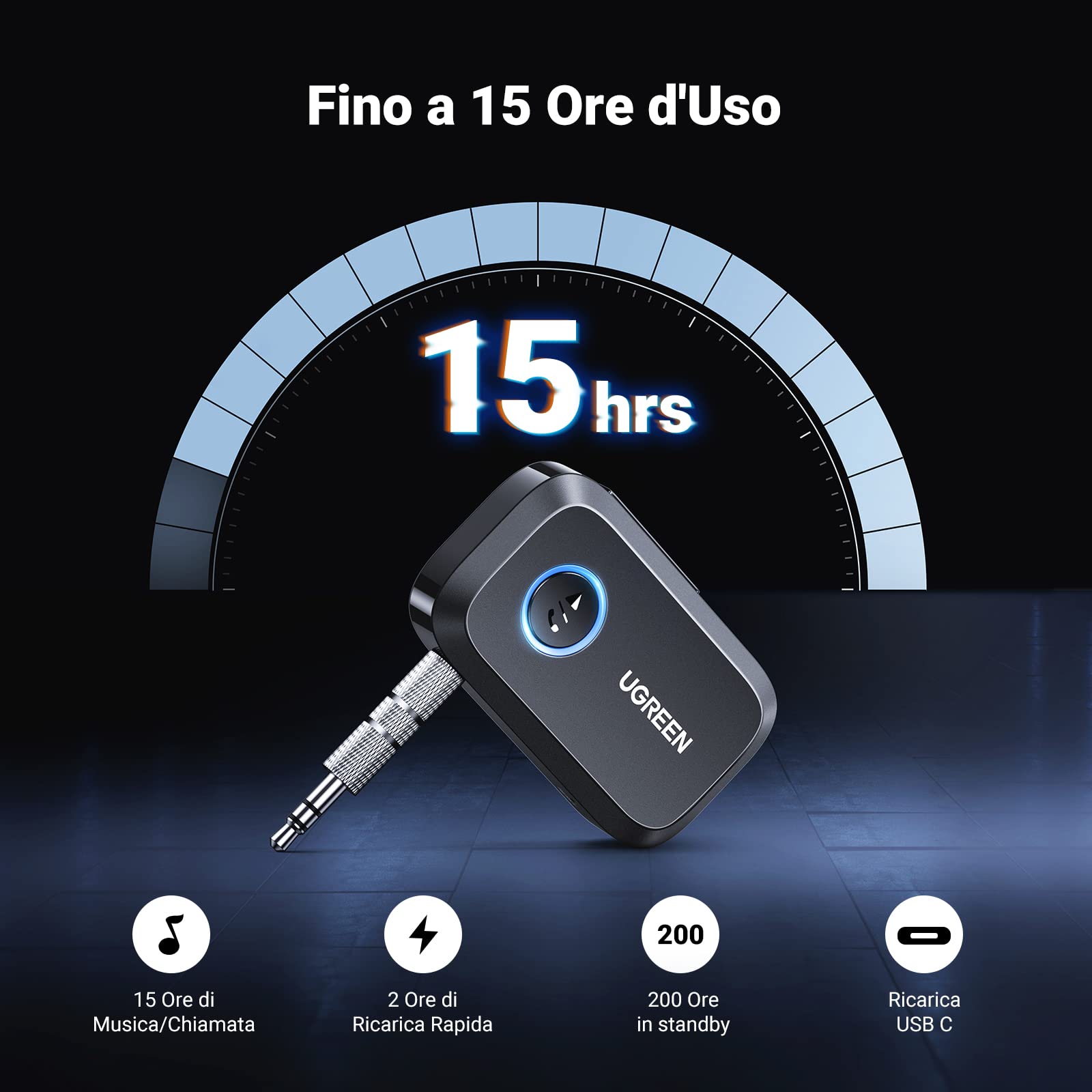 ugreen-ricevitore-bluetooth-6-0-jack-3-5mm-auto-aux-nero-15h image 4