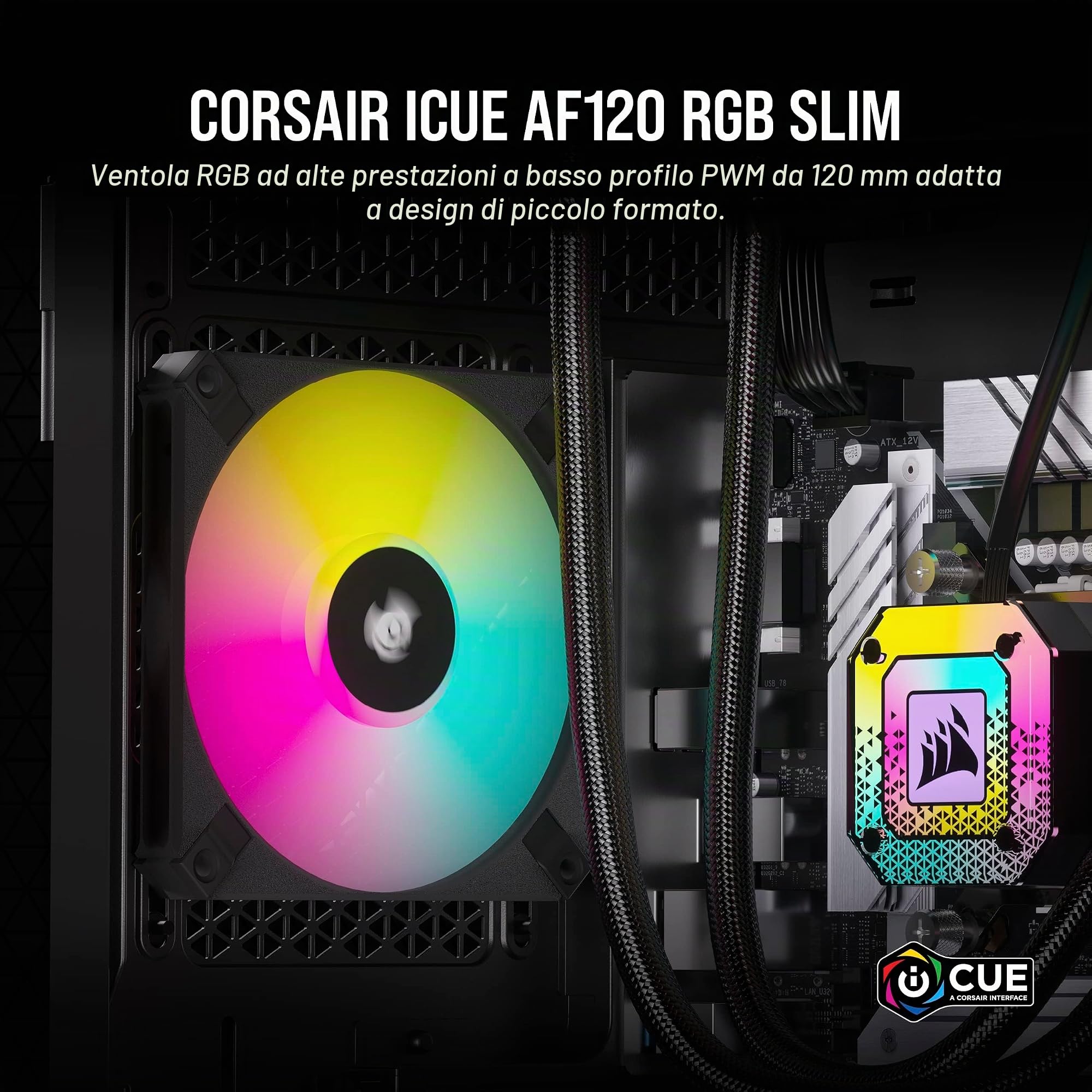 corsair-af120-rgb-slim-ventola-pwm-120mm-sottile-nero image 2