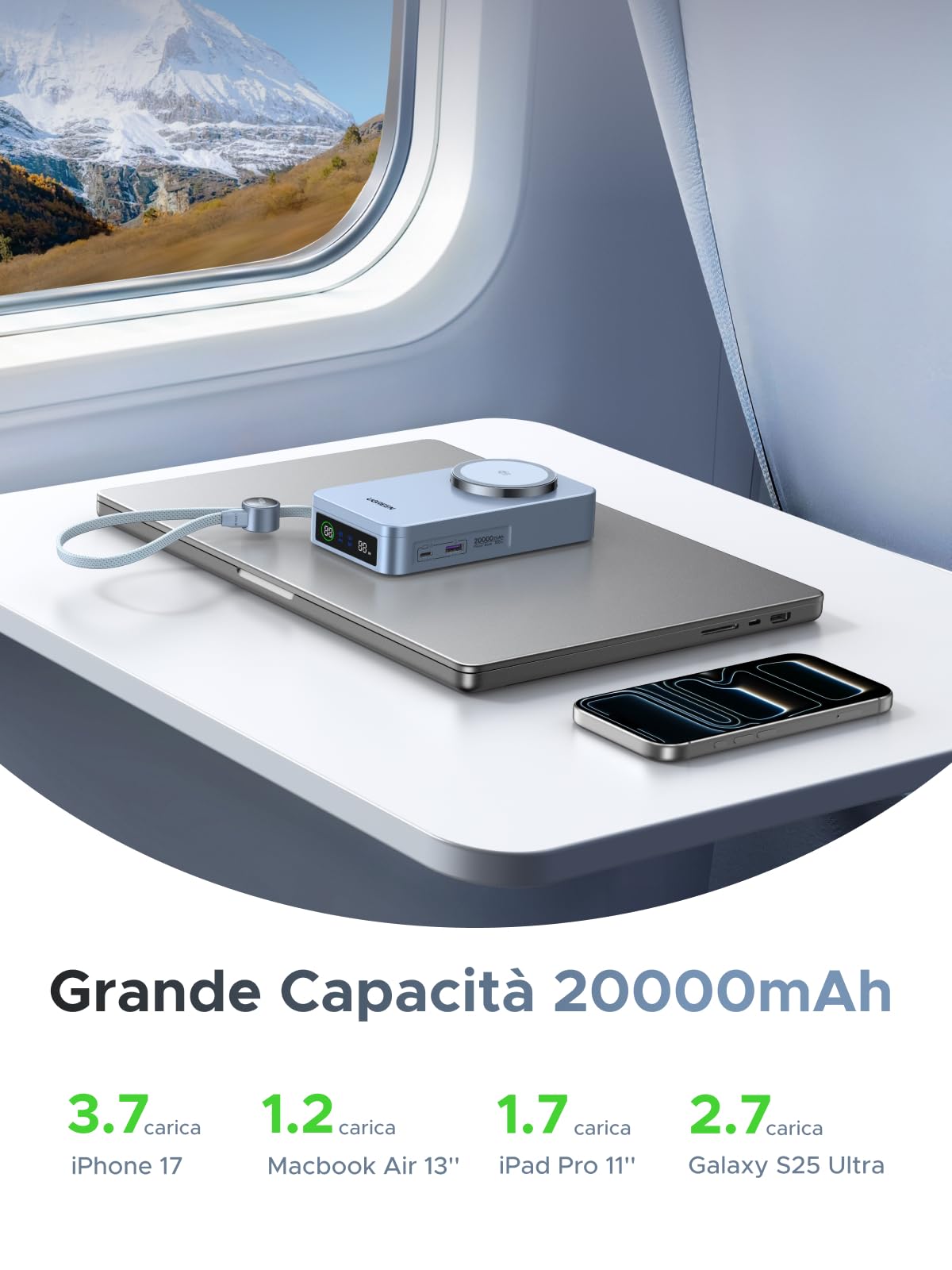 ugreen-magflow-2-in-1-power-bank-magsafe-qi2-25w-20000mah-usb-c-100w-con-display image 6