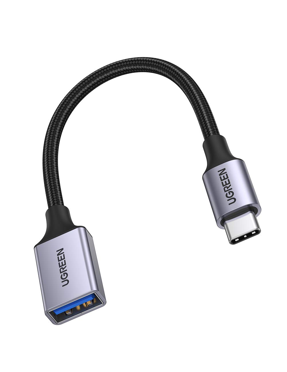 ugreen-adattatore-otg-usb-c-a-usb-3-0-femmina-cavo-5gbps-nylon-grigio image 1