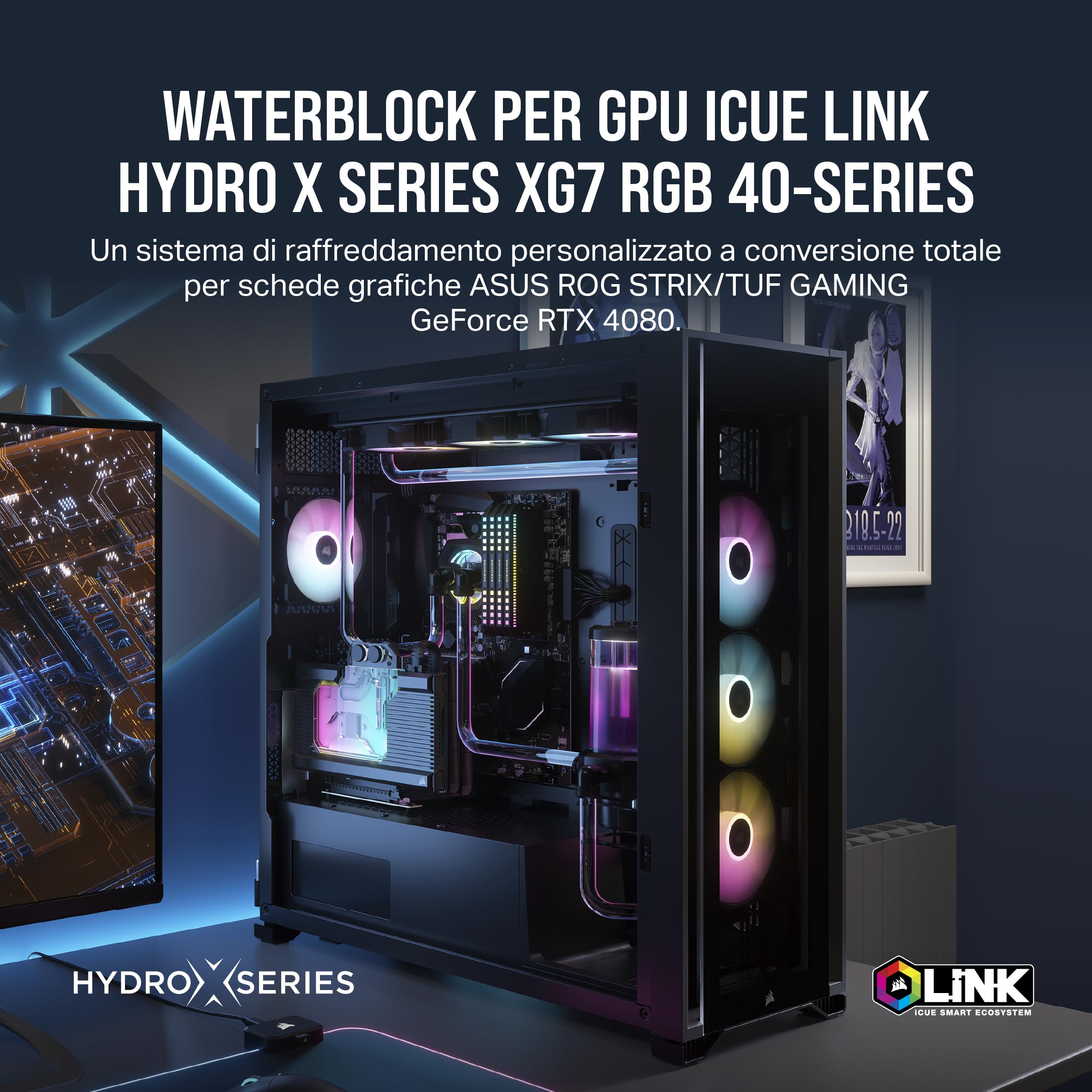 corsair-hydro-x-series-icue-link-xg7-rgb-water-block-gpu-per-rtx-4080-strix-tuf- image 2