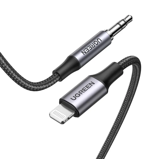 ugreen-cavo-aux-lightning-a-jack-3-5mm-mfi-1m-nylon-per-auto-e-iphone image 1