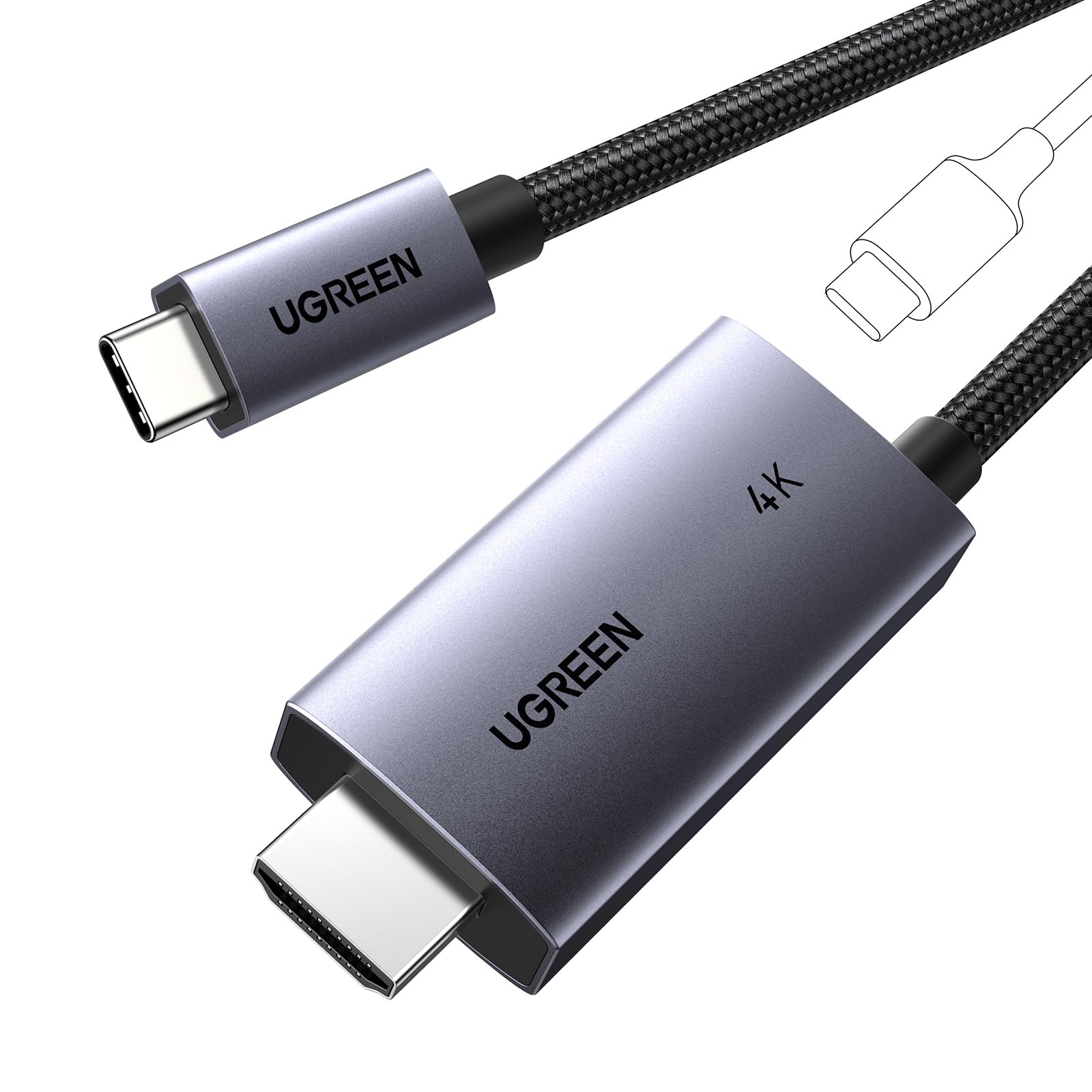 ugreen-cavo-usb-c-a-hdmi-4k-60hz-2m-con-pd-100w-thunderbolt-3-4-5-1440p144hz-e-1 image 1