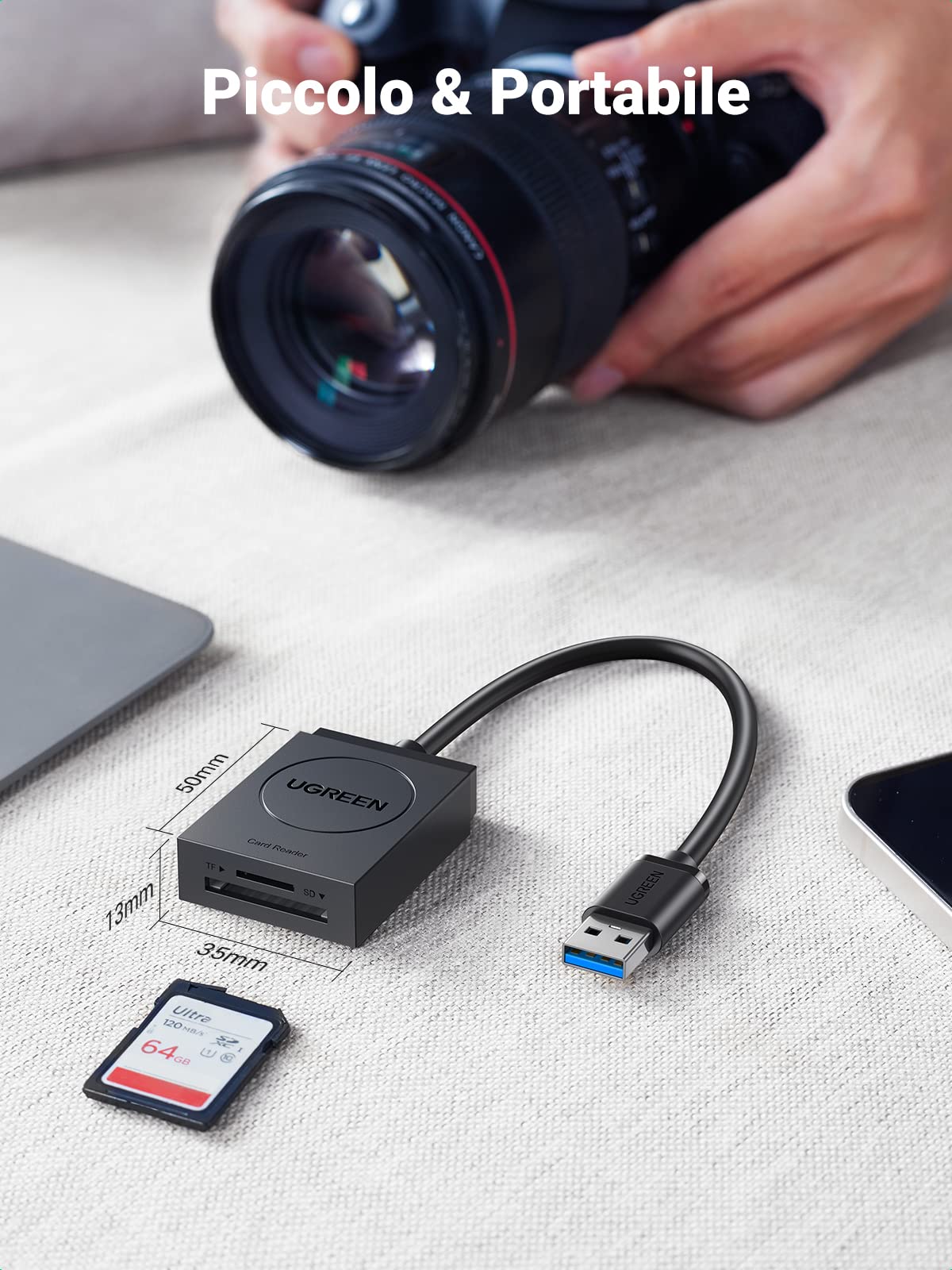 ugreen-usb-3-0-lettore-schede-sd-micro-sd-card-reader-5gbps-otg-con-cavo-15cm image 7