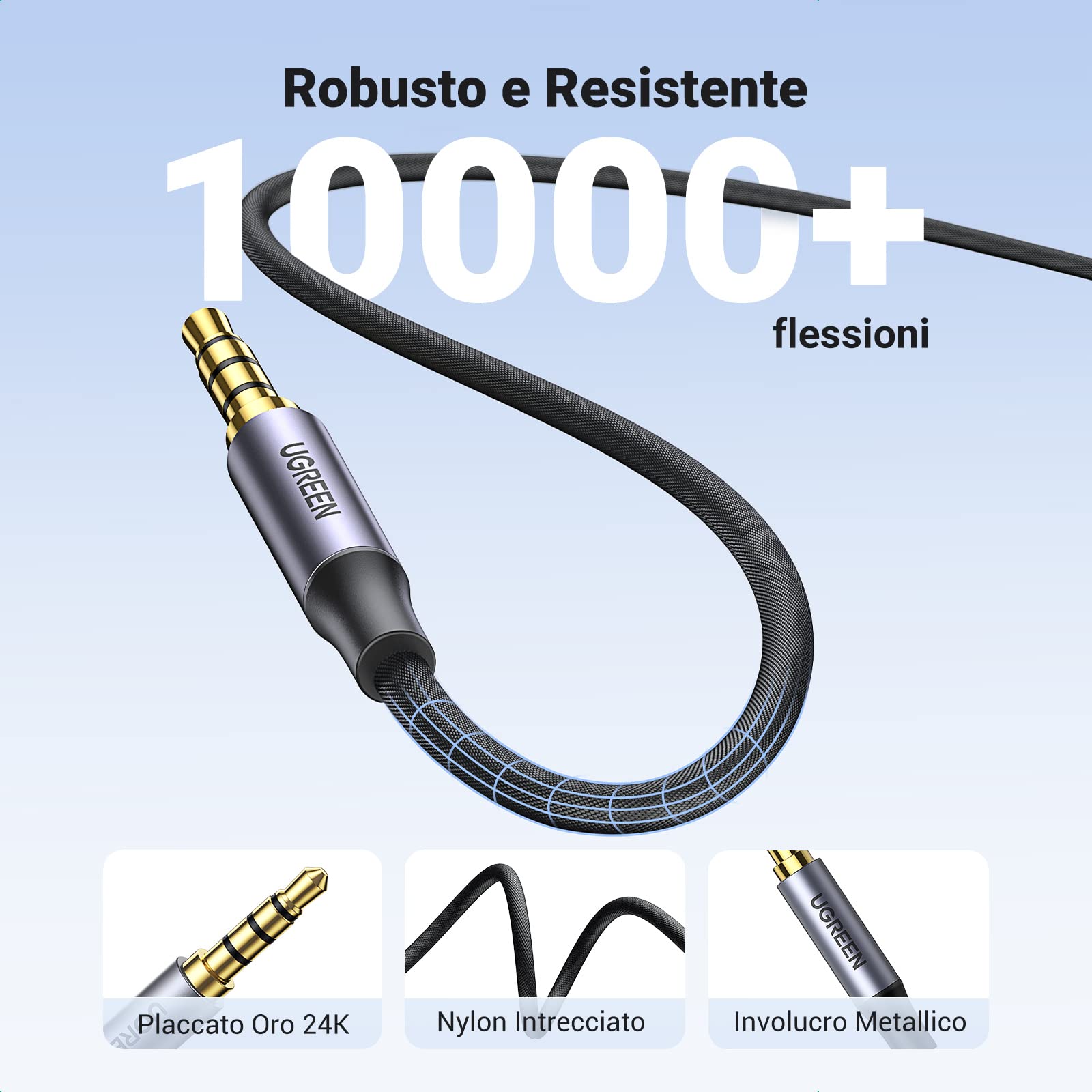 ugreen-cavo-aux-jack-3-5mm-4-poli-stereo-1m-nylon image 5