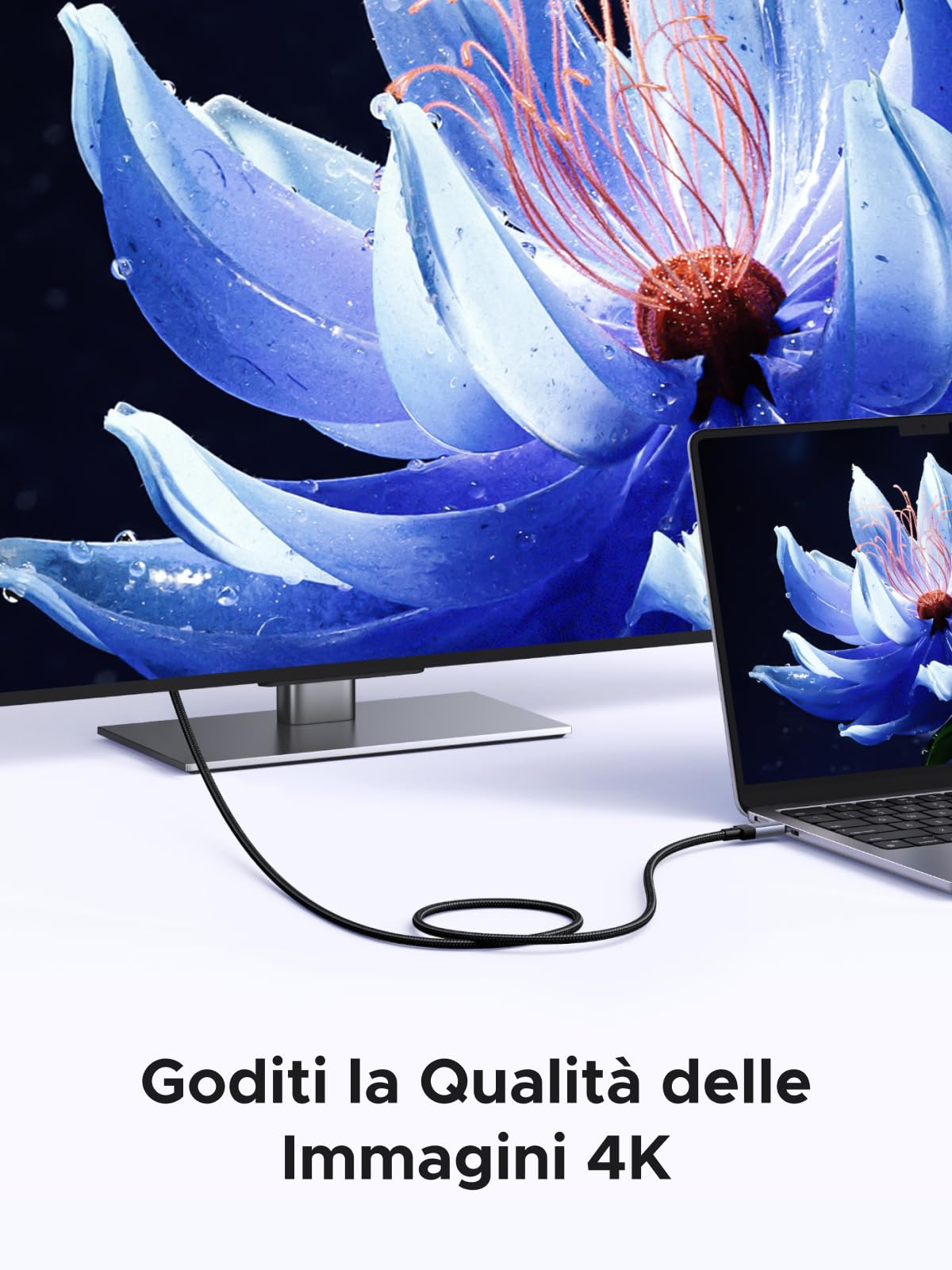 ugreen-cavo-usb-c-video-4k-60hz-10gbps-240w-pd-3-1-type-c-1m-nylon image 3