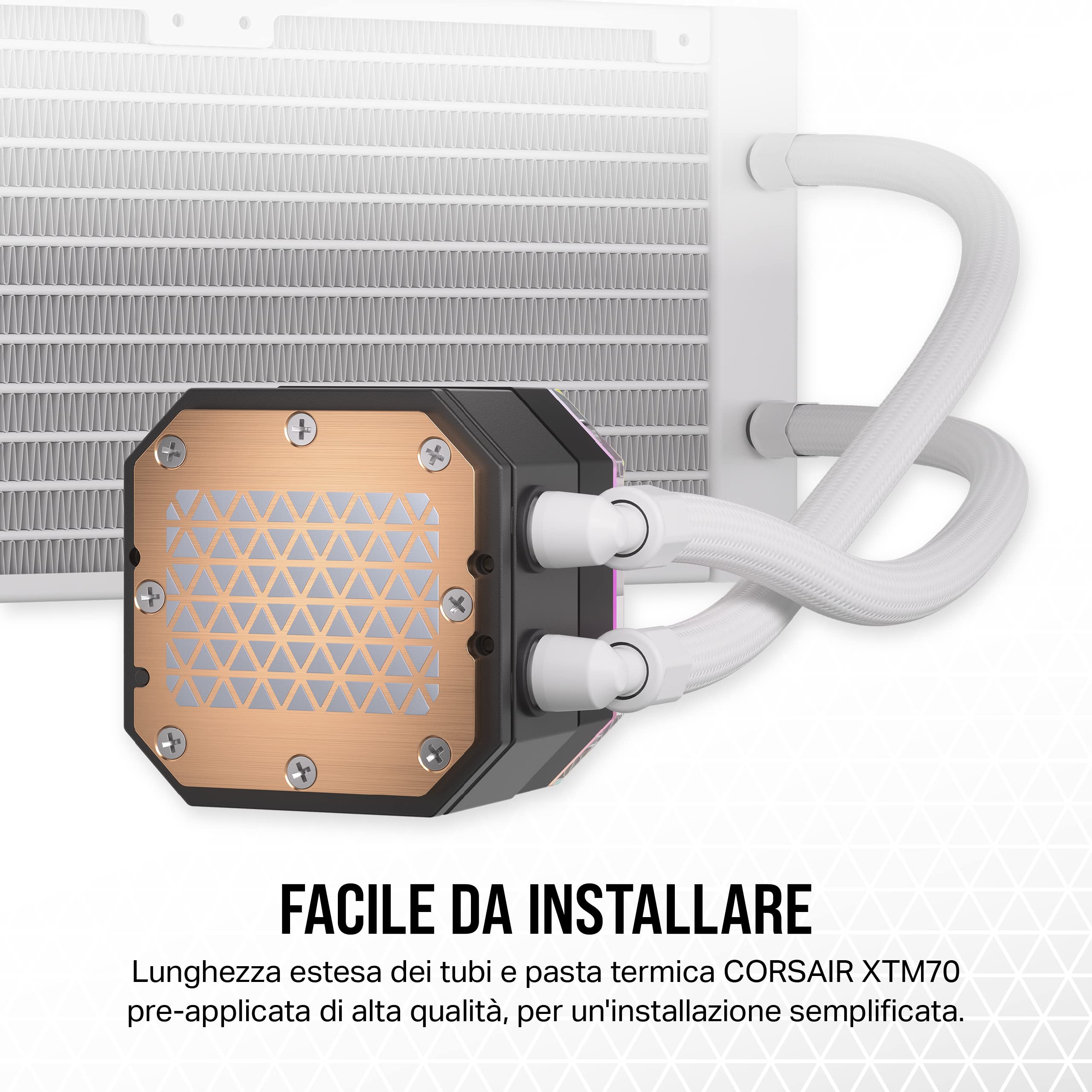corsair-icue-h100i-elite-capellix-xt-dissipatore-a-liquido-240mm-bianco image 5