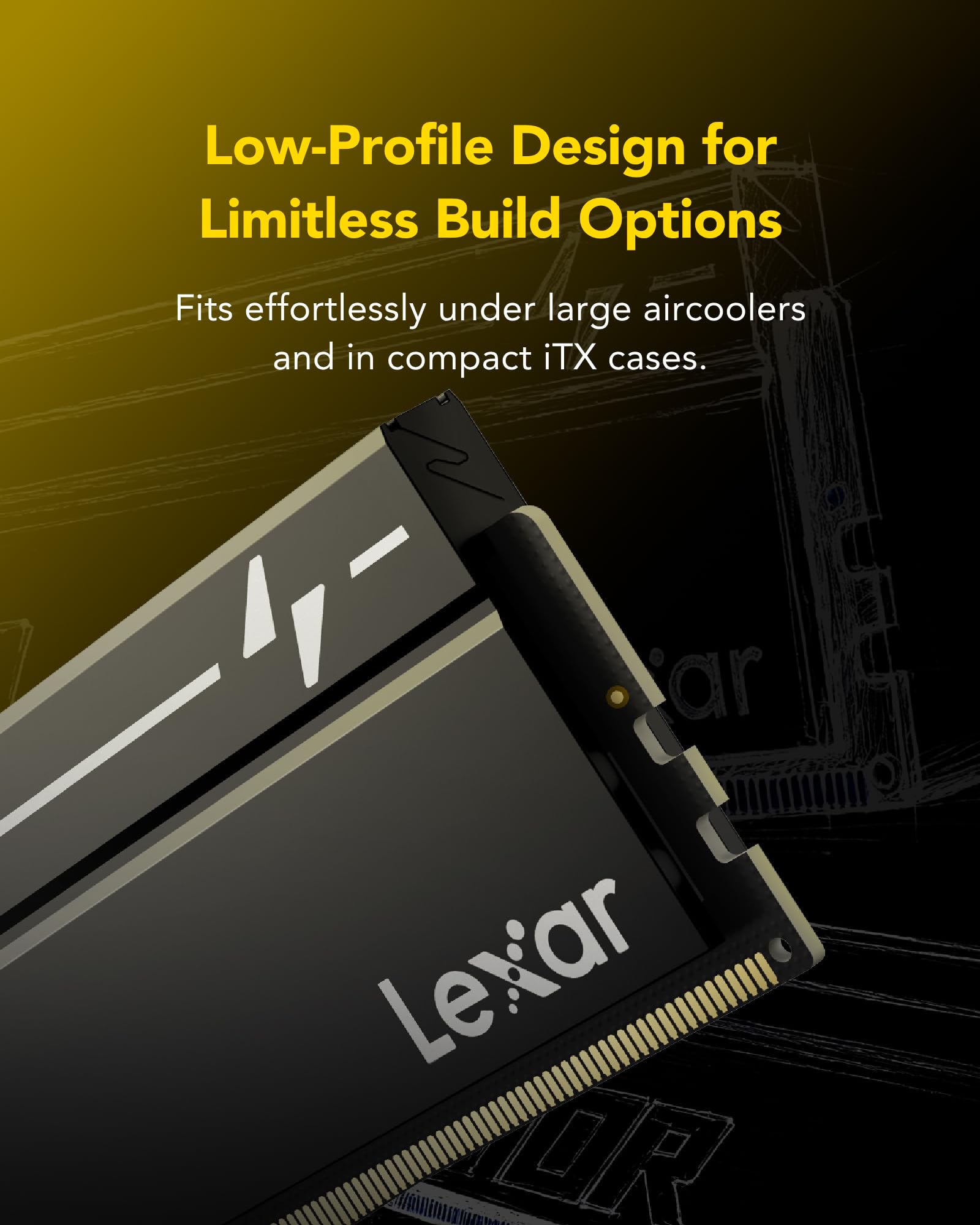 lexar-oc-ddr5-ram-64gb-kit-2x32gb-6000-mhz-cl40-udimm-desktop-nero image 3