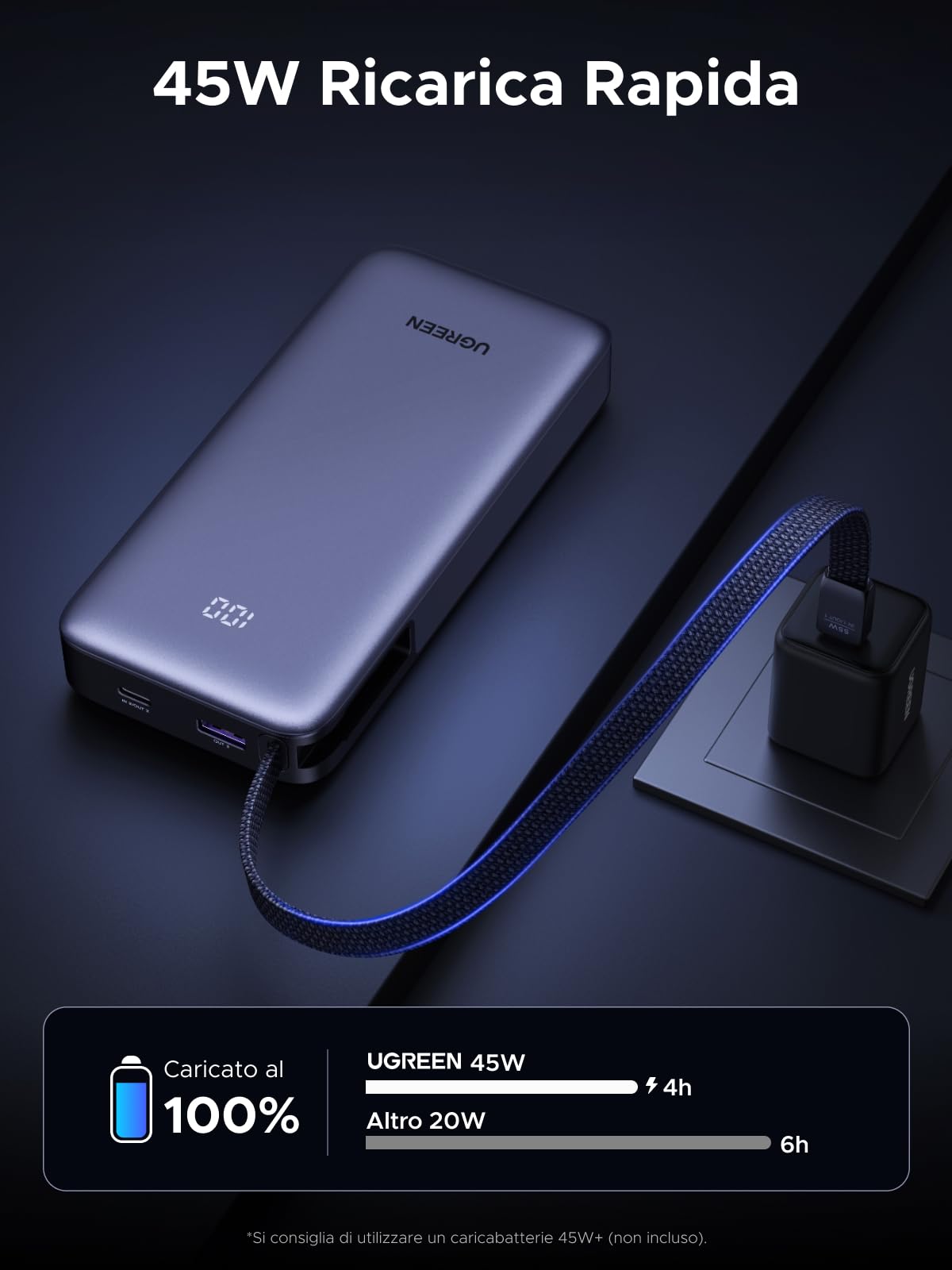 ugreen-nexode-power-bank-20000mah-55w-con-cavo-usb-c-integrato image 6