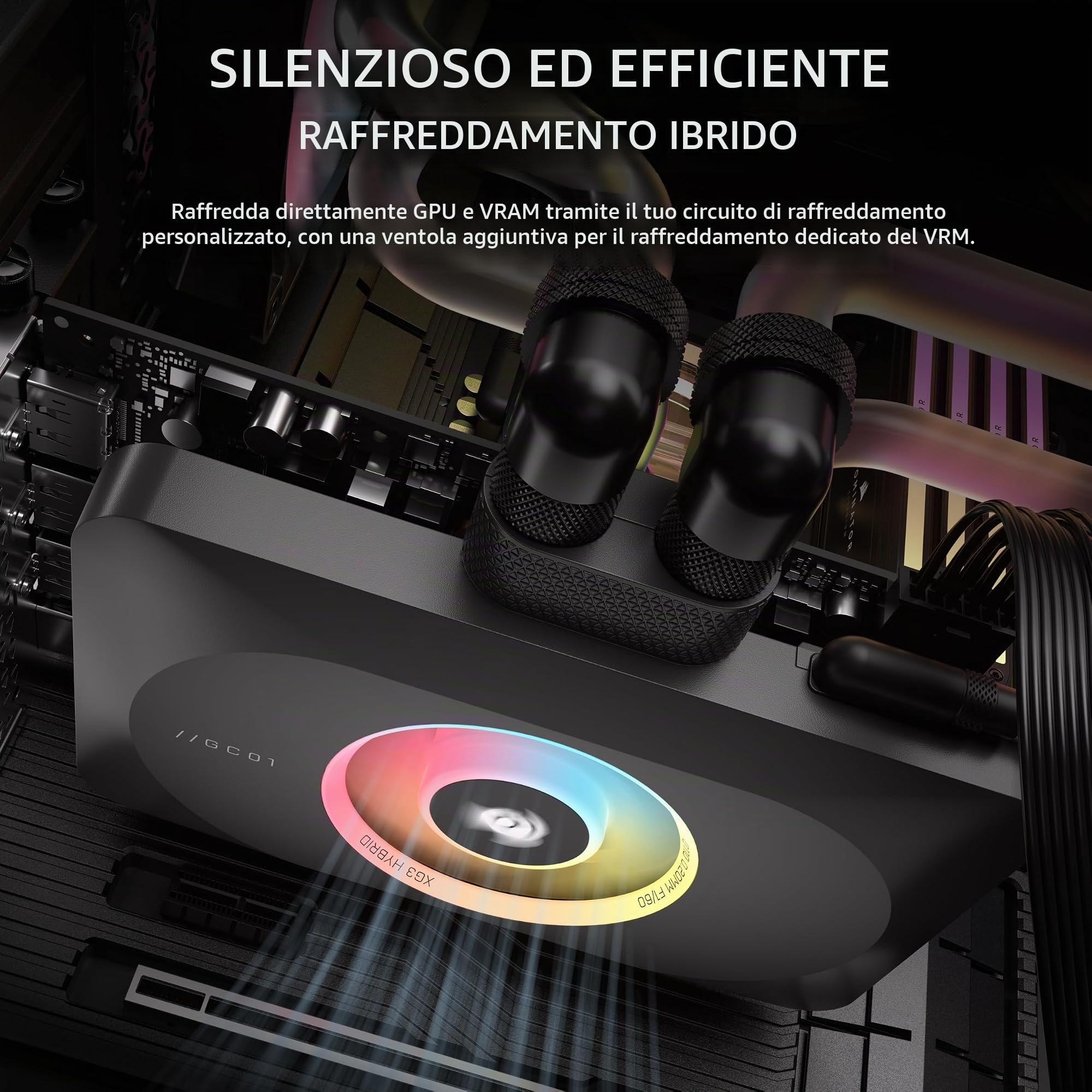 corsair-xg3-rgb-hybrid-waterblock-gpu-per-rtx-5080-5070-ti-5070-icue-link-nero image 4