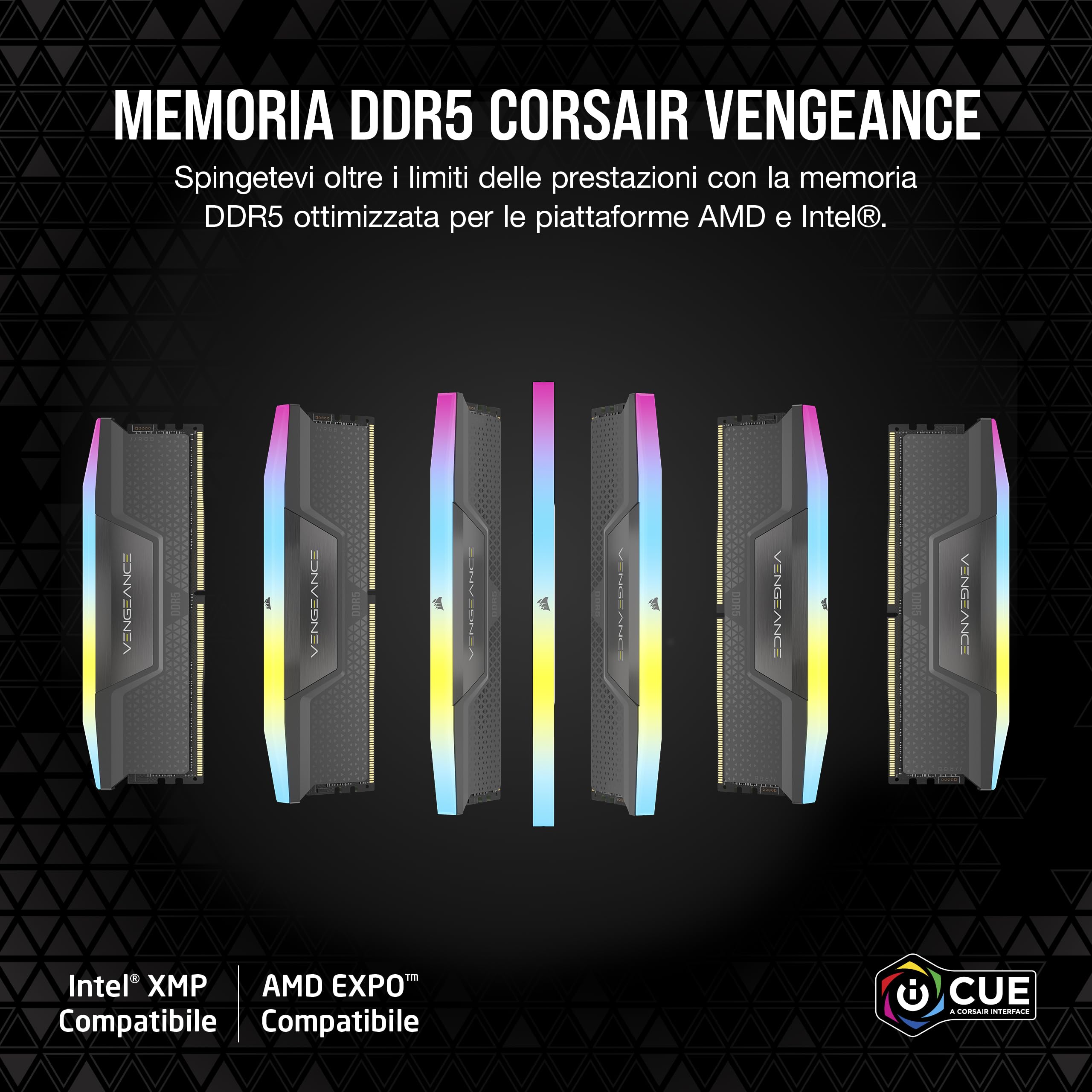 corsair-vengeance-rgb-ddr5-16gb-2-x-8gb-5600mhz-cl40-grigio-amd-expo-e-intel-xmp image 2