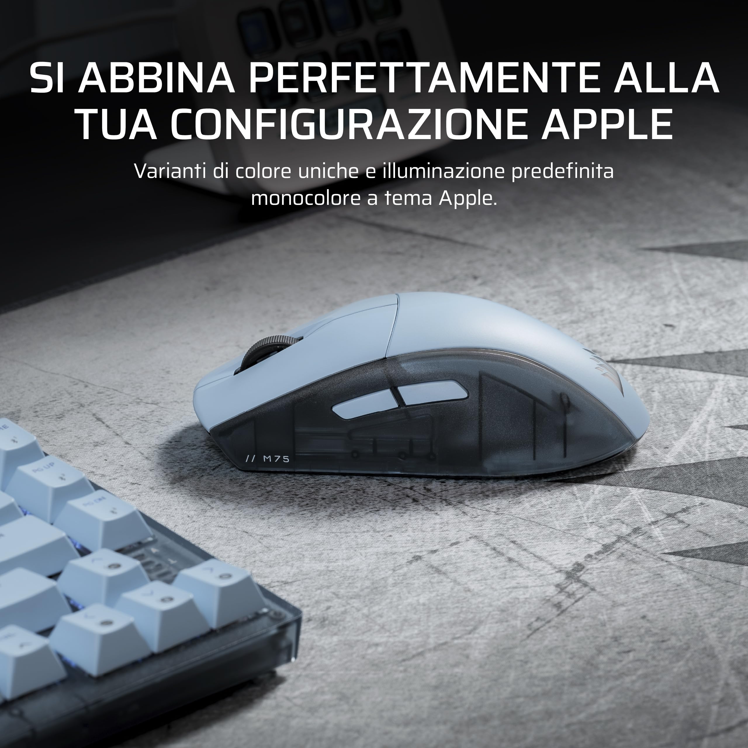 corsair-m75-wireless-rgb-mouse-da-gioco-fps-leggero-ambidestro-bianco-brina image 4