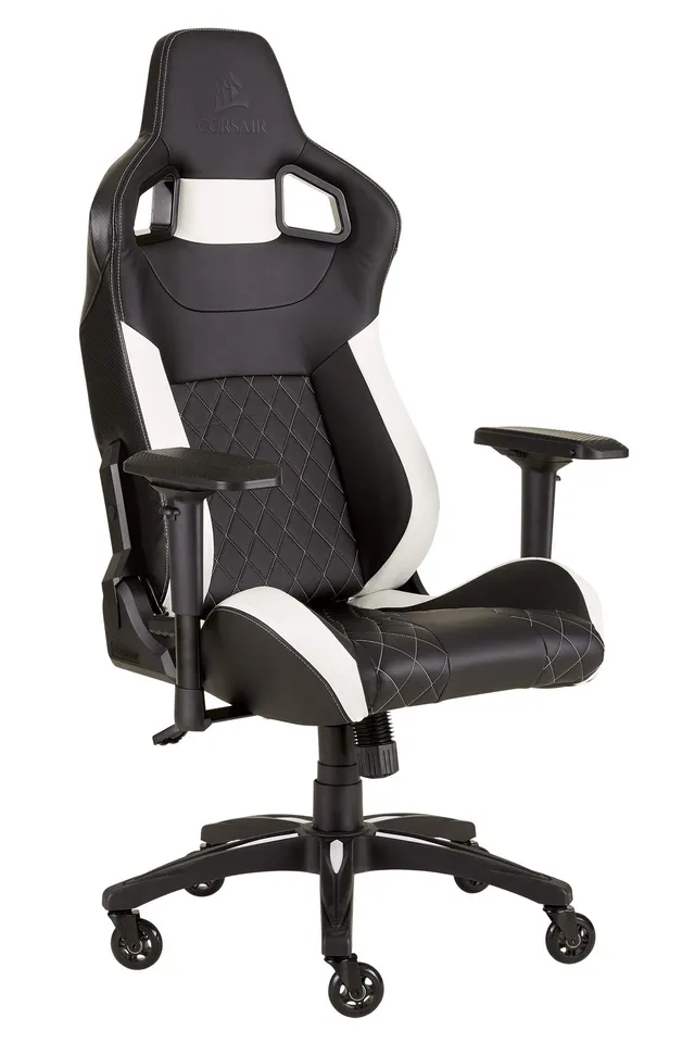 corsair-t1-race-sedia-gaming-similpelle-nero-bianco image 1