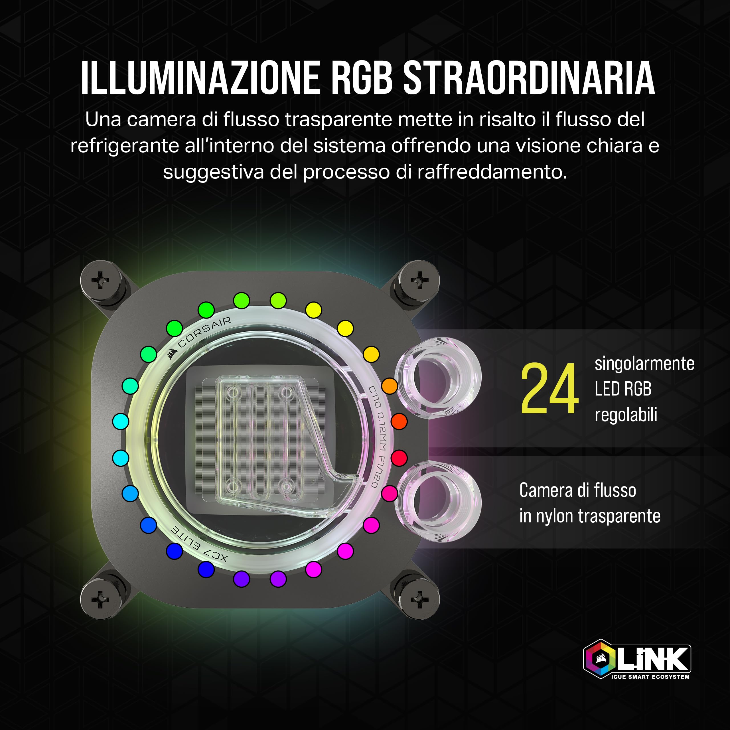 corsair-icue-link-xc7-rgb-elite-waterblock-cpu-lga-1700-am5-am4-grigio image 6