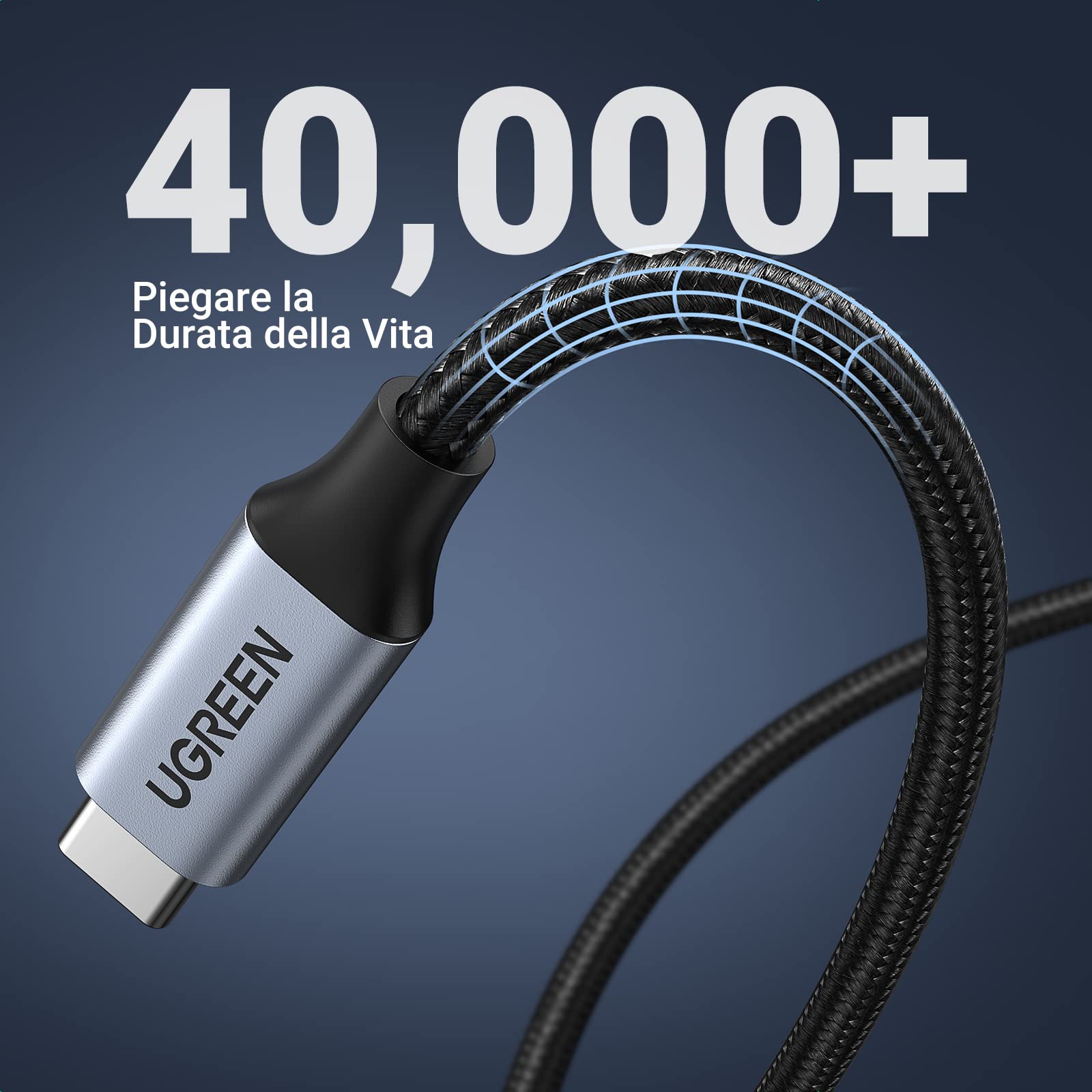 ugreen-nexode-cavo-prolunga-usb-c-a-usb-c-4k-60hz-10gbps-100w-0-5m-grigio image 8