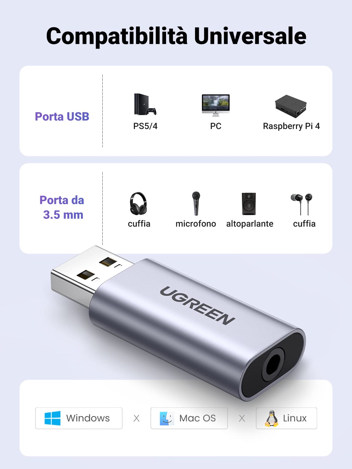 ugreen-scheda-audio-esterna-usb-in-alluminio-a-jack-3-5mm image 3