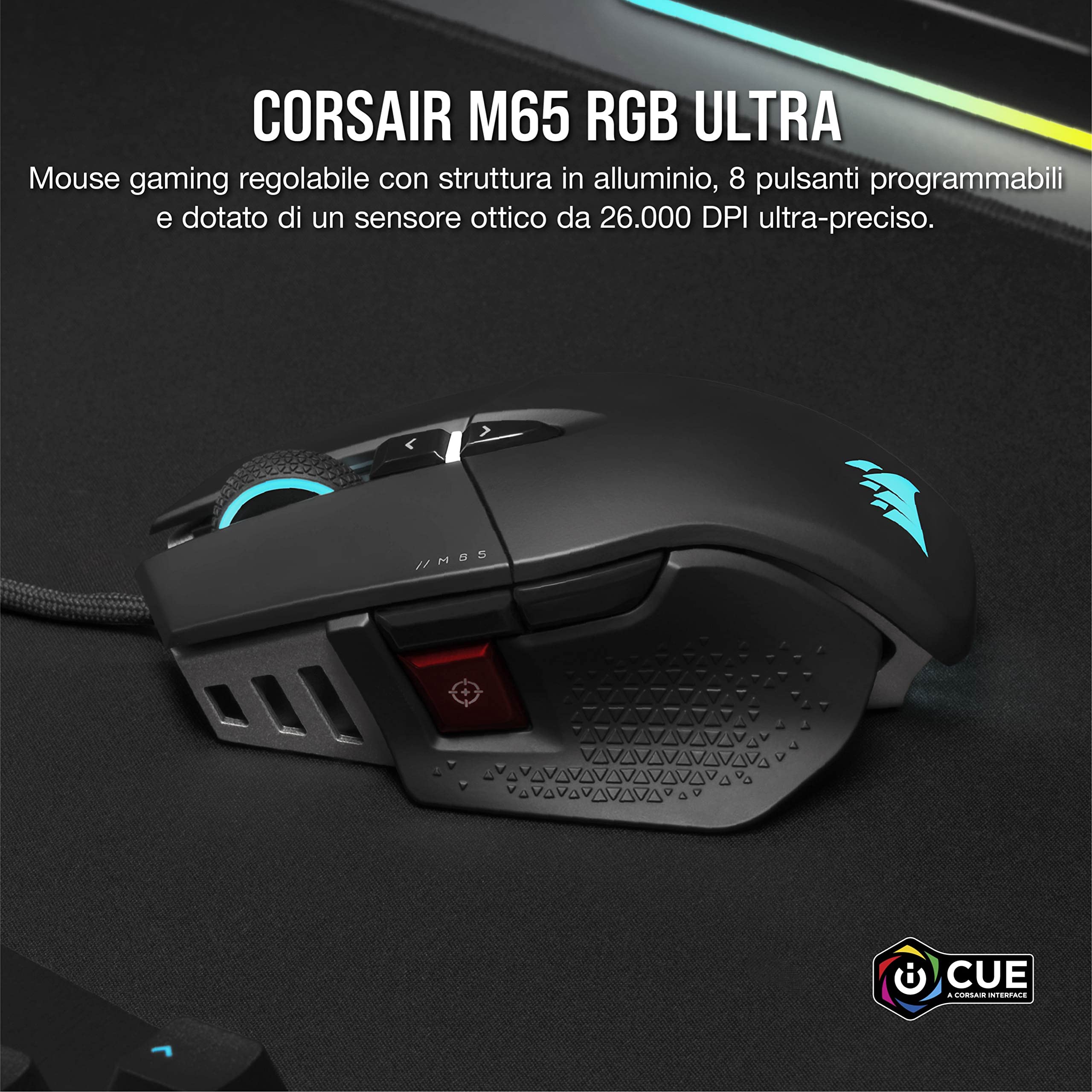 corsair-m65-rgb-ultra-rev-2-0-mouse-gaming-fps-nero image 2