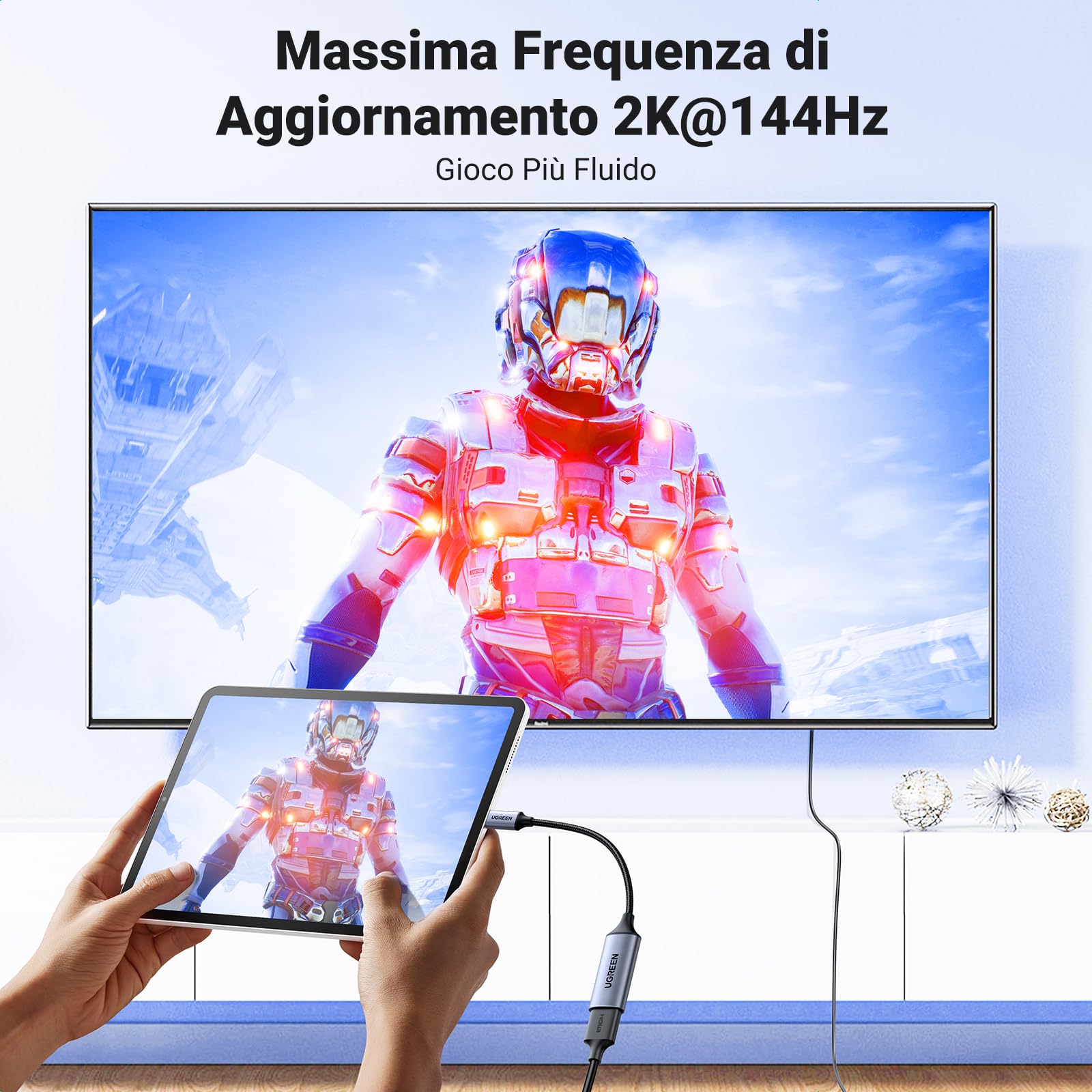 ugreen-adattatore-usb-c-a-hdmi-4k60hz-10cm-per-mac-iphone-ipad-galaxy image 8