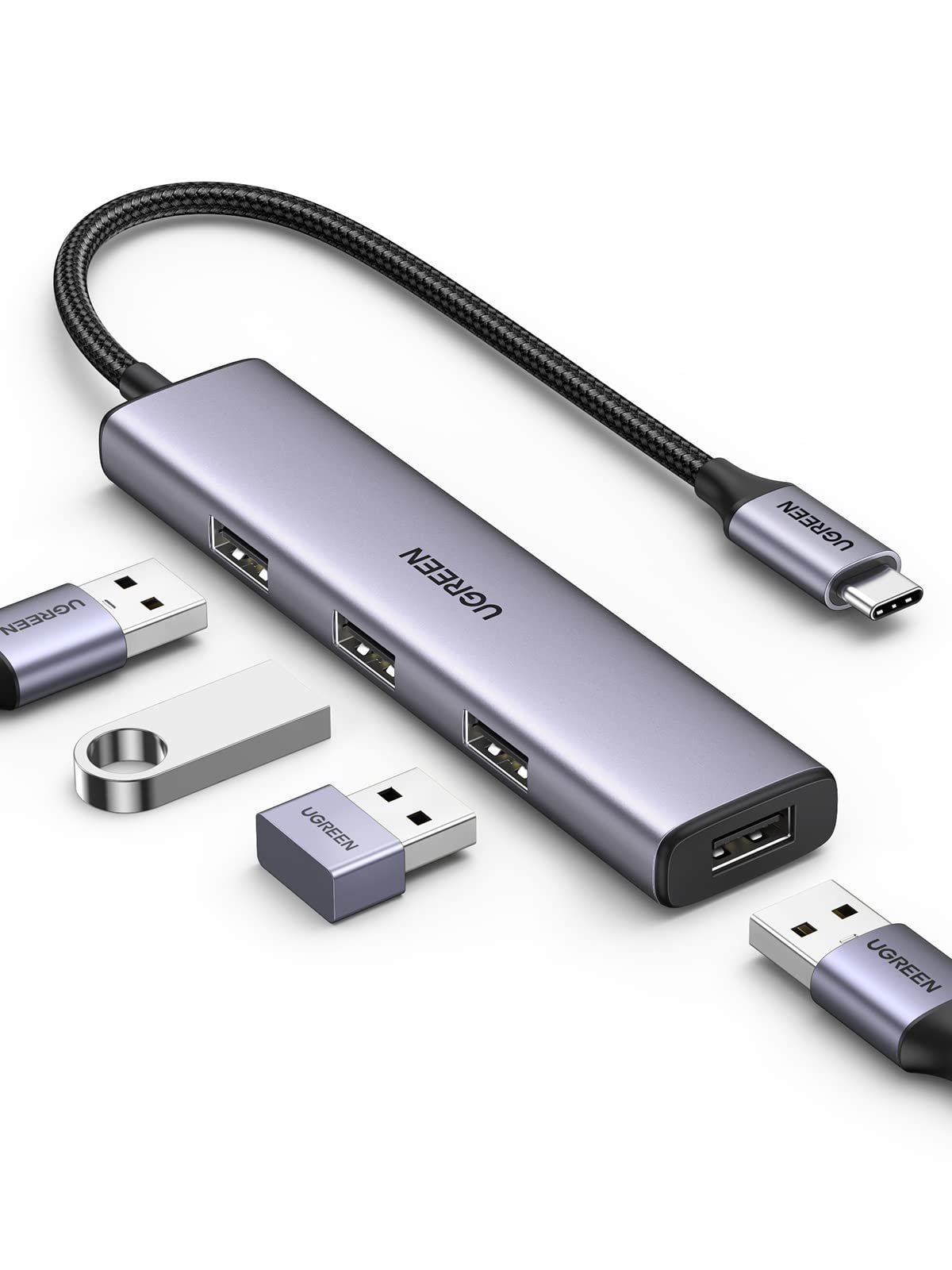ugreen-hub-usb-c-a-4-porte-usb-3-0-adattatore-multiporta-ultra-sottile-in-allumi image 1