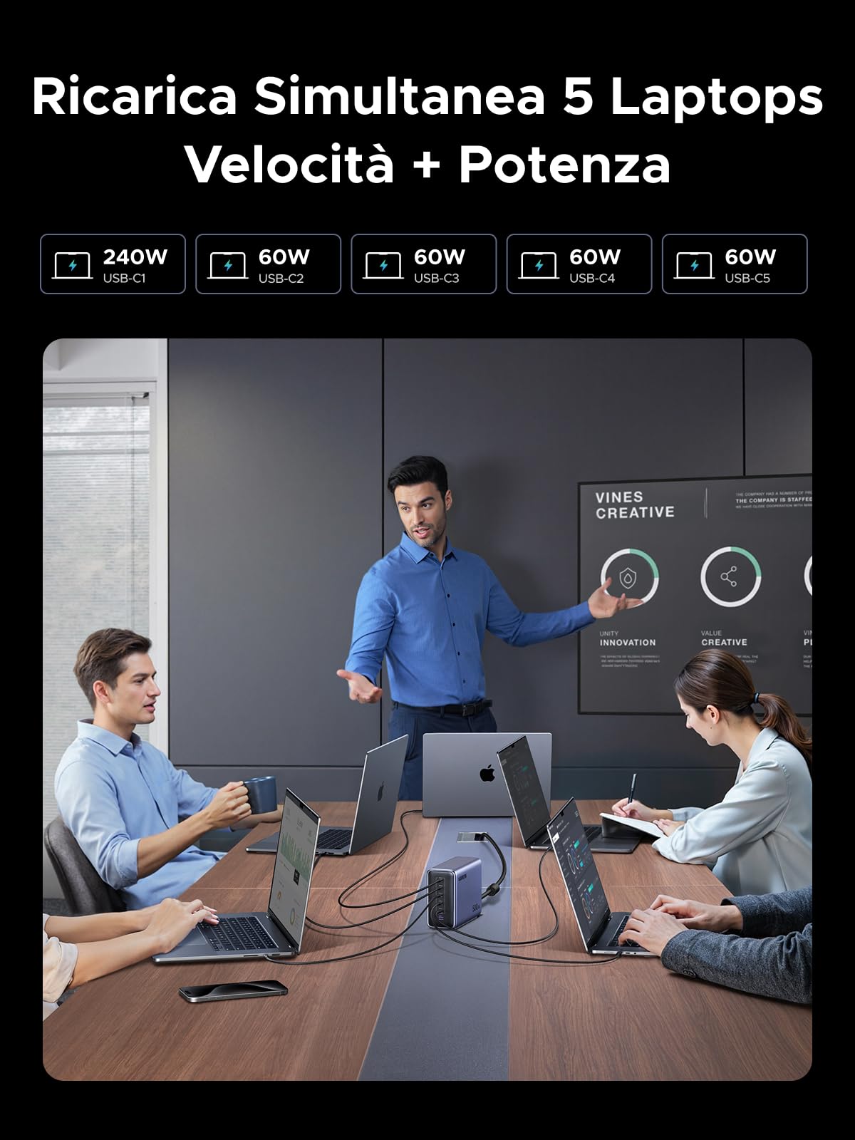 ugreen-nexode-500w-stazione-di-ricarica-usb-c-gan-6-porte-pd-3-1-240w image 4