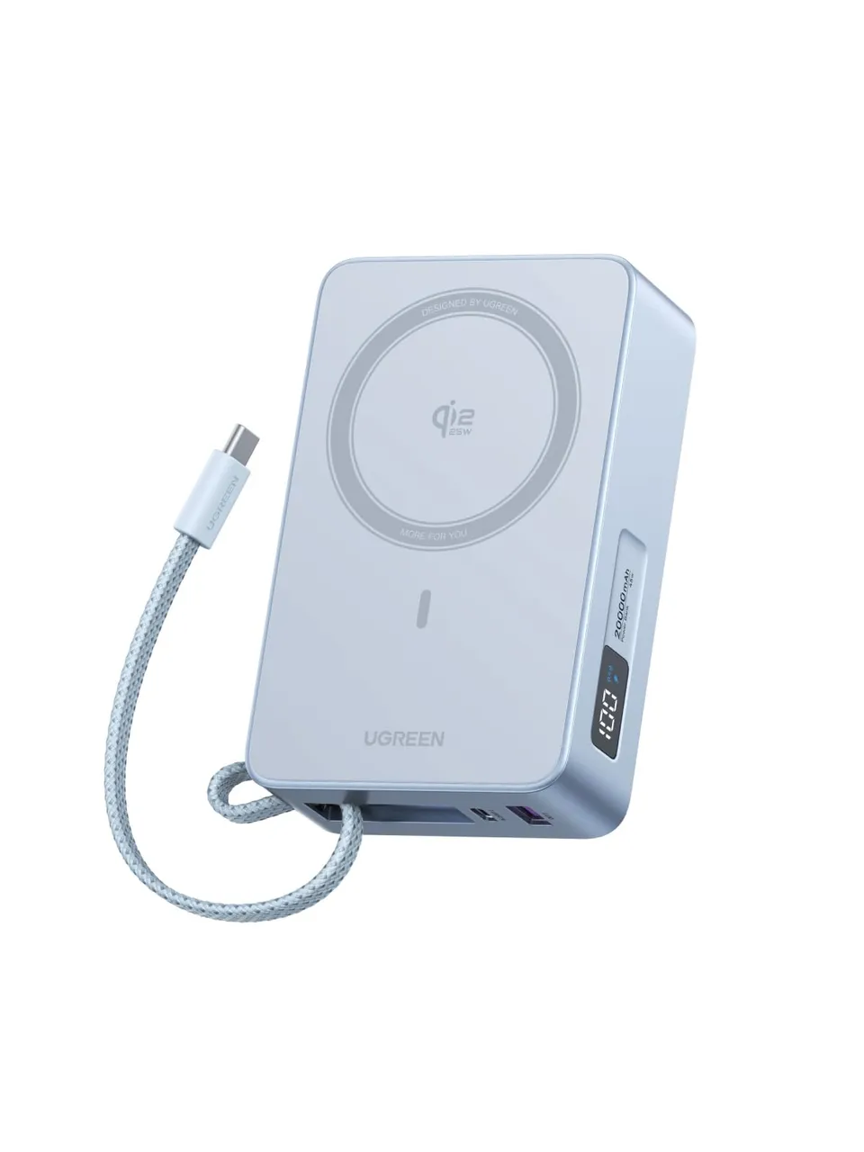 ugreen-magflow-qi2-25w-power-bank-magnetico-20000mah-con-cavo-usb-c-pd-30w image 1