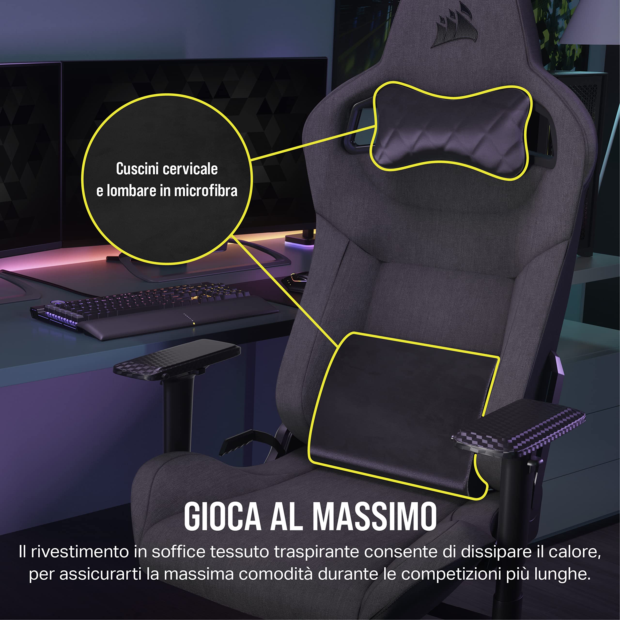 corsair-t3-rush-sedia-gaming-tessuto-2023-carbone image 5