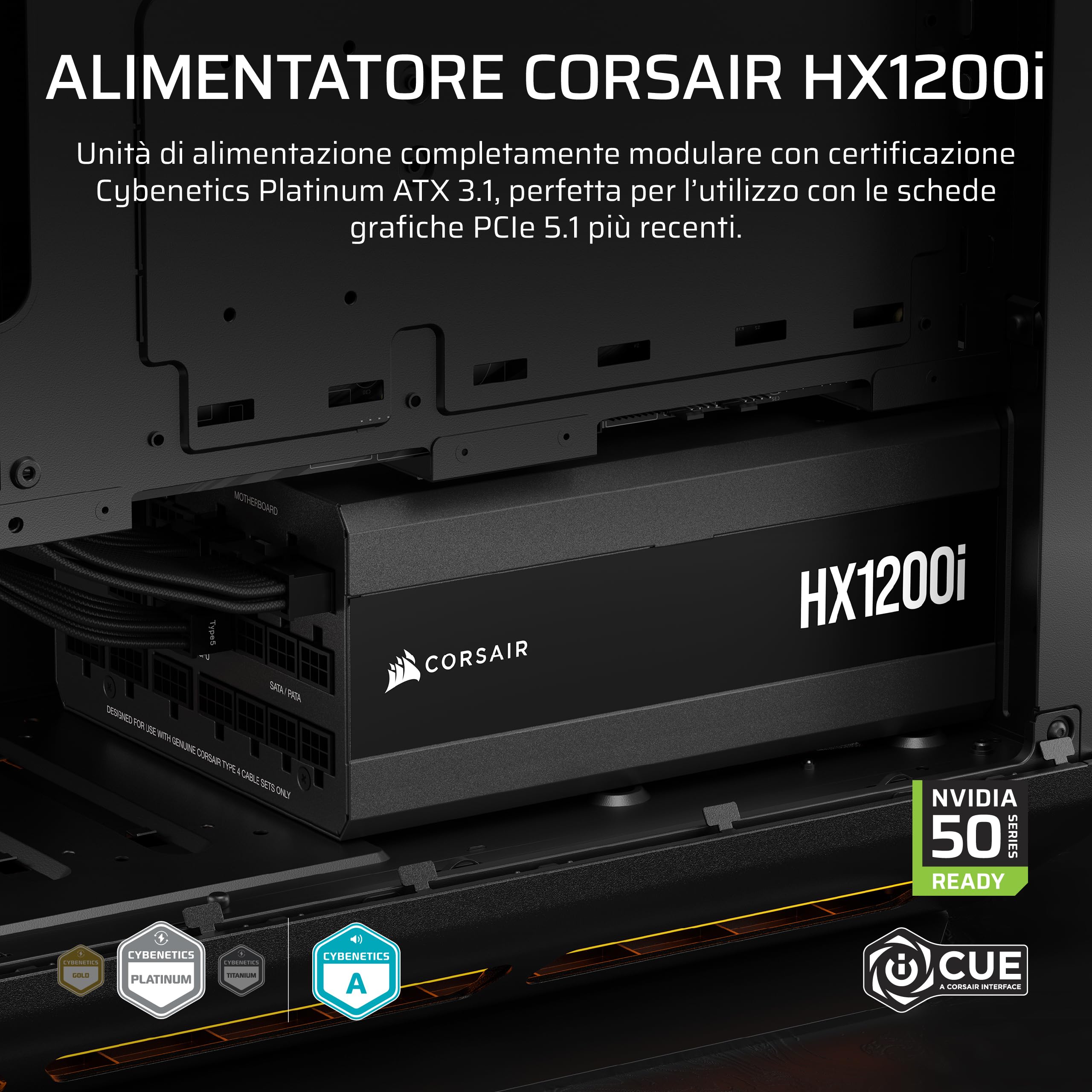 corsair-hx1200i-2025-alimentatore-atx-1200w-modulare-atx-3-1-pcie-5-1-nero image 2